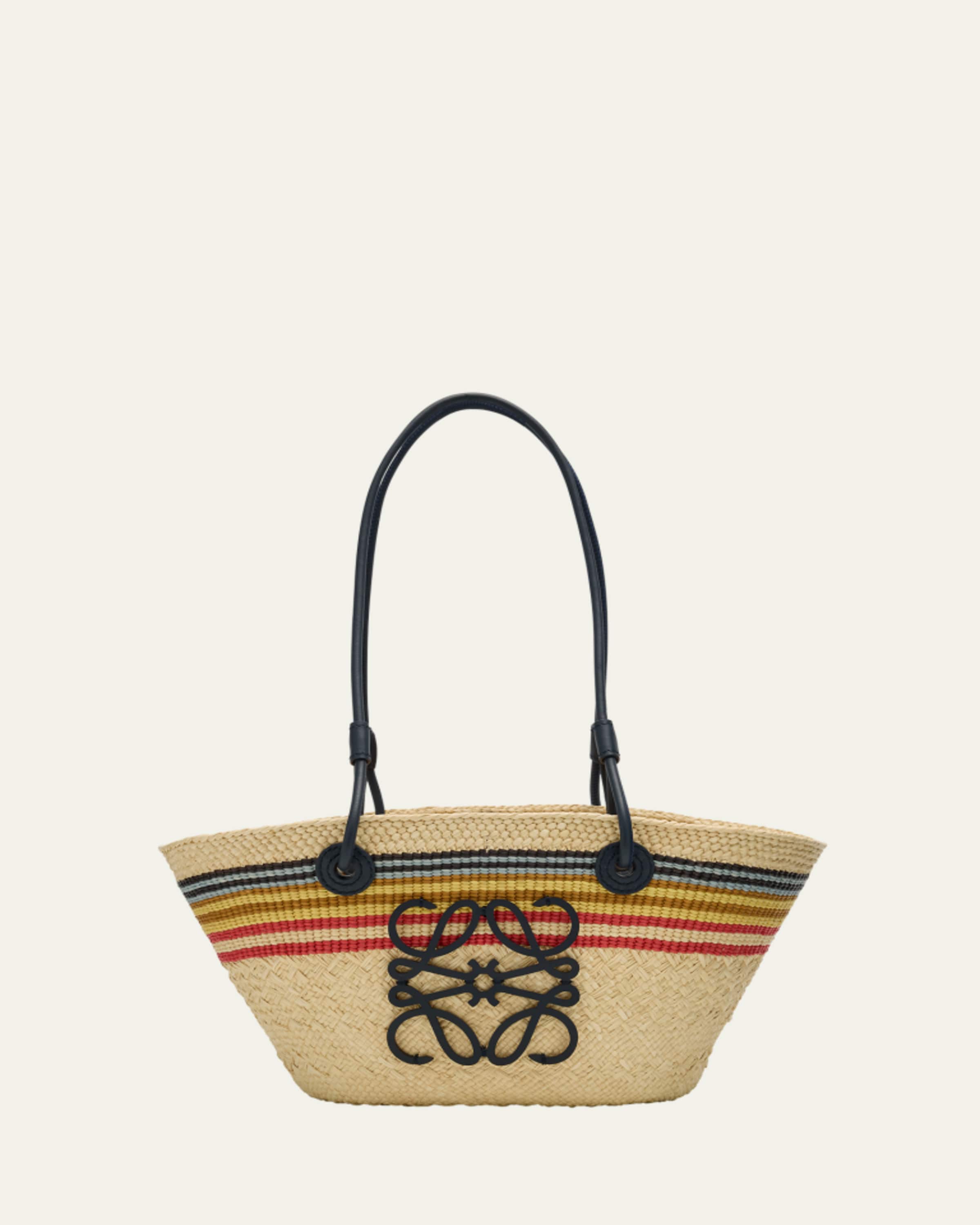 Loewe x Paula's Ibiza Small Anagram Striped Basket Tote Bag in
