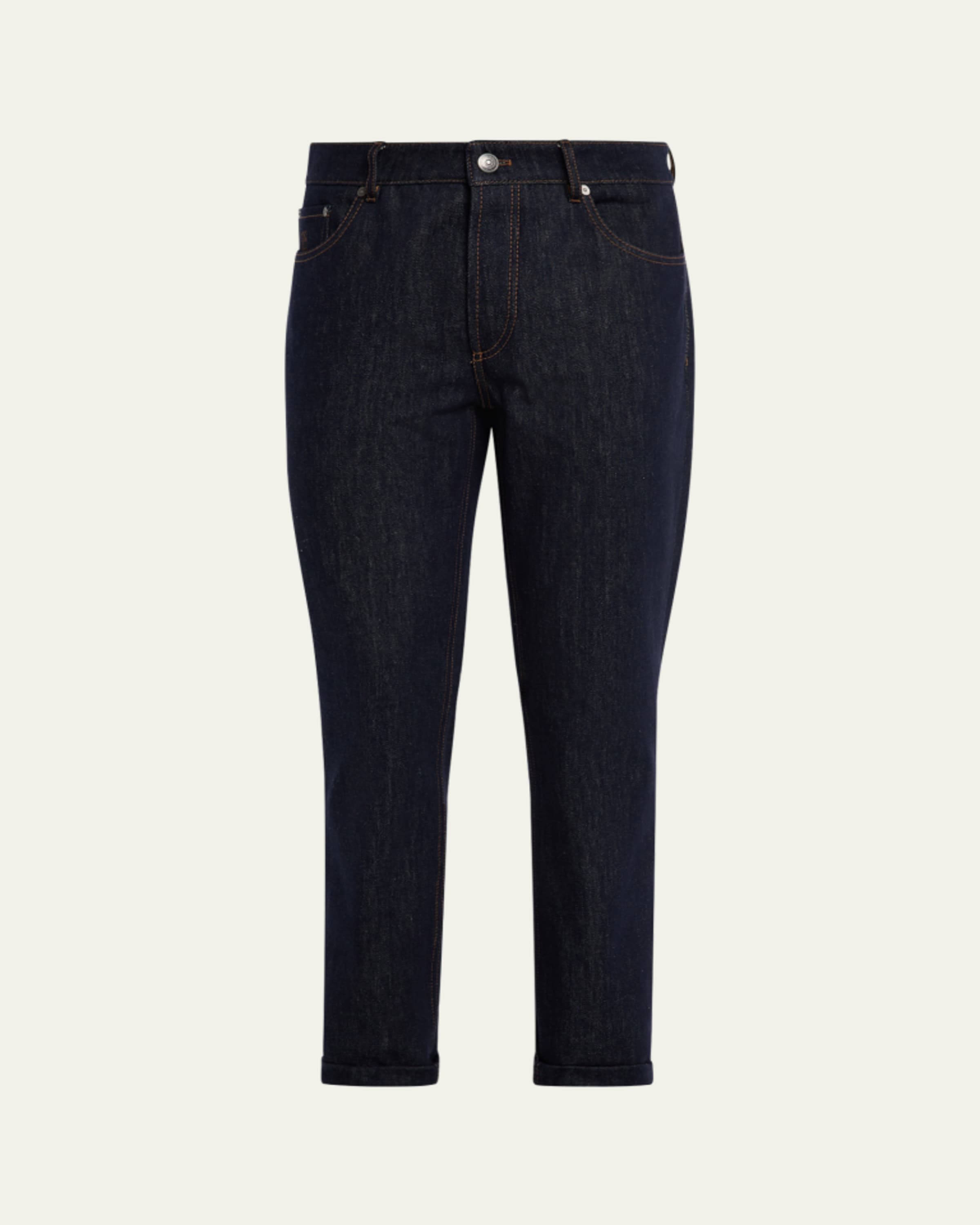 Brunello Cucinelli Men's Italian-Fit Denim Five-Pocket Pants