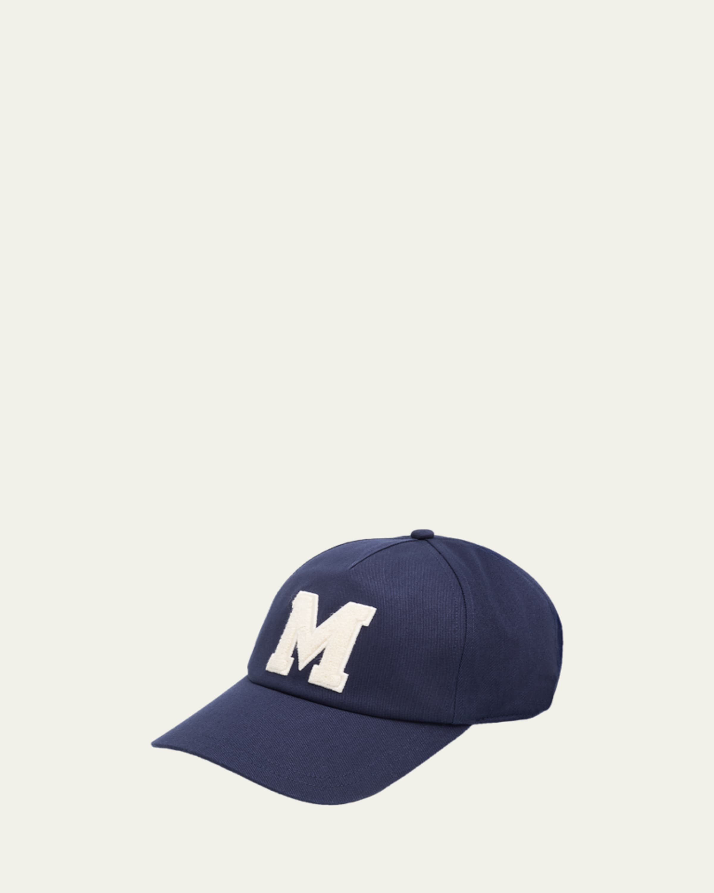 Amiri Men's Denim MA Quad Baseball Cap with Leather Bill