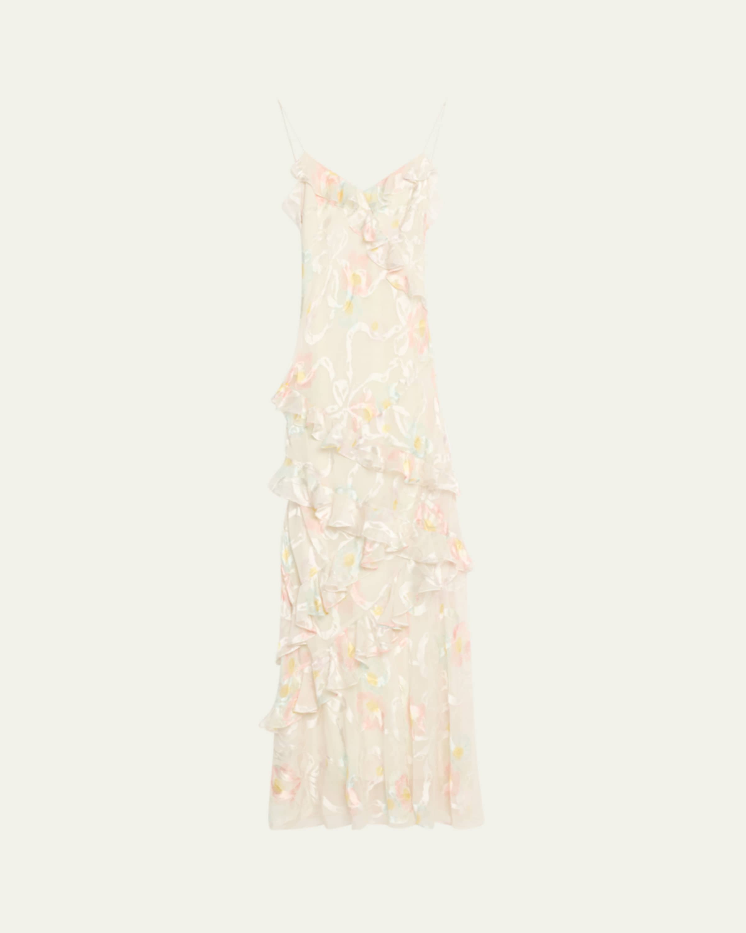LoveShackFancy Rialto Asymmetric Ruffle Maxi Dress - Bergdorf Goodman
