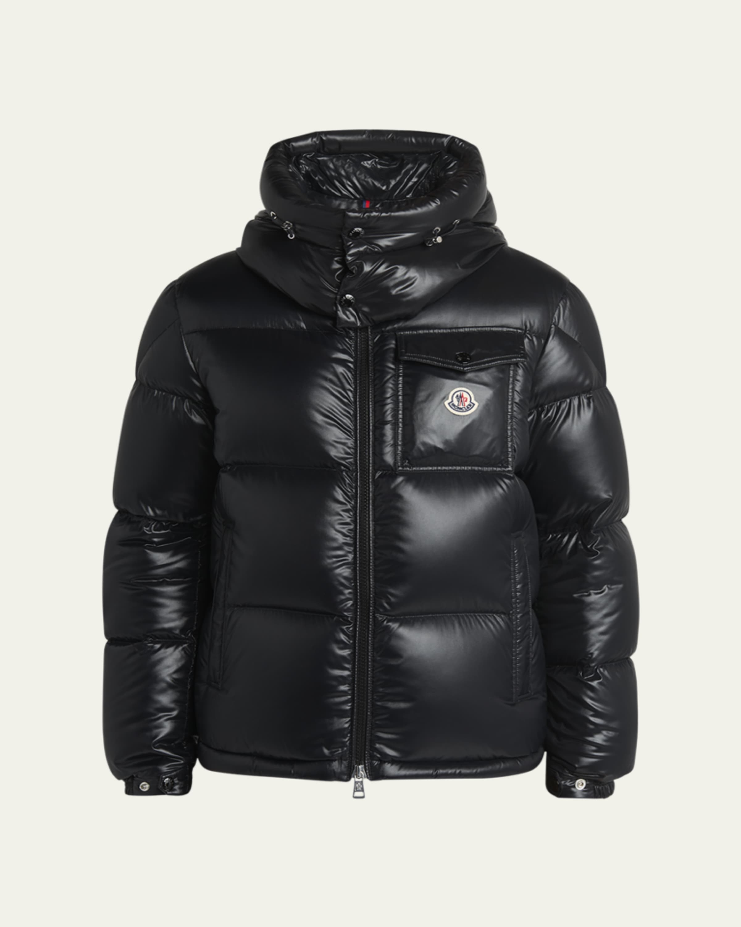 Moncler Men's Chenille-Logo Full-Zip Hoodie - Bergdorf Goodman