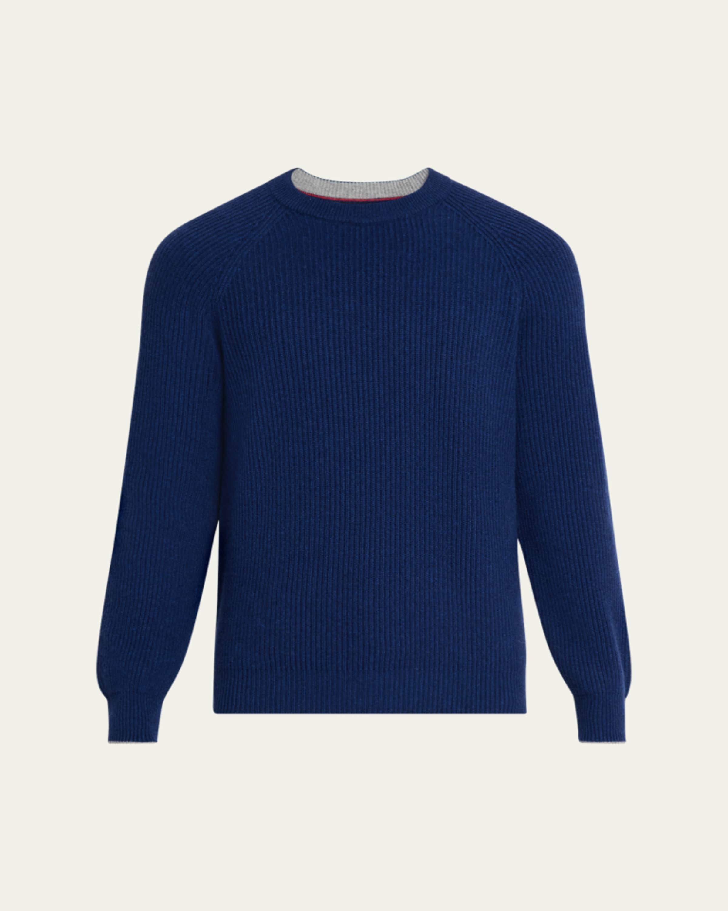 BRUNELLO CUCINELLI カシミヤ ドライバーズニット ネイビー Brunello Cucinelli Men's Cashmere Quarter-Zip Sweater - Bergdorf