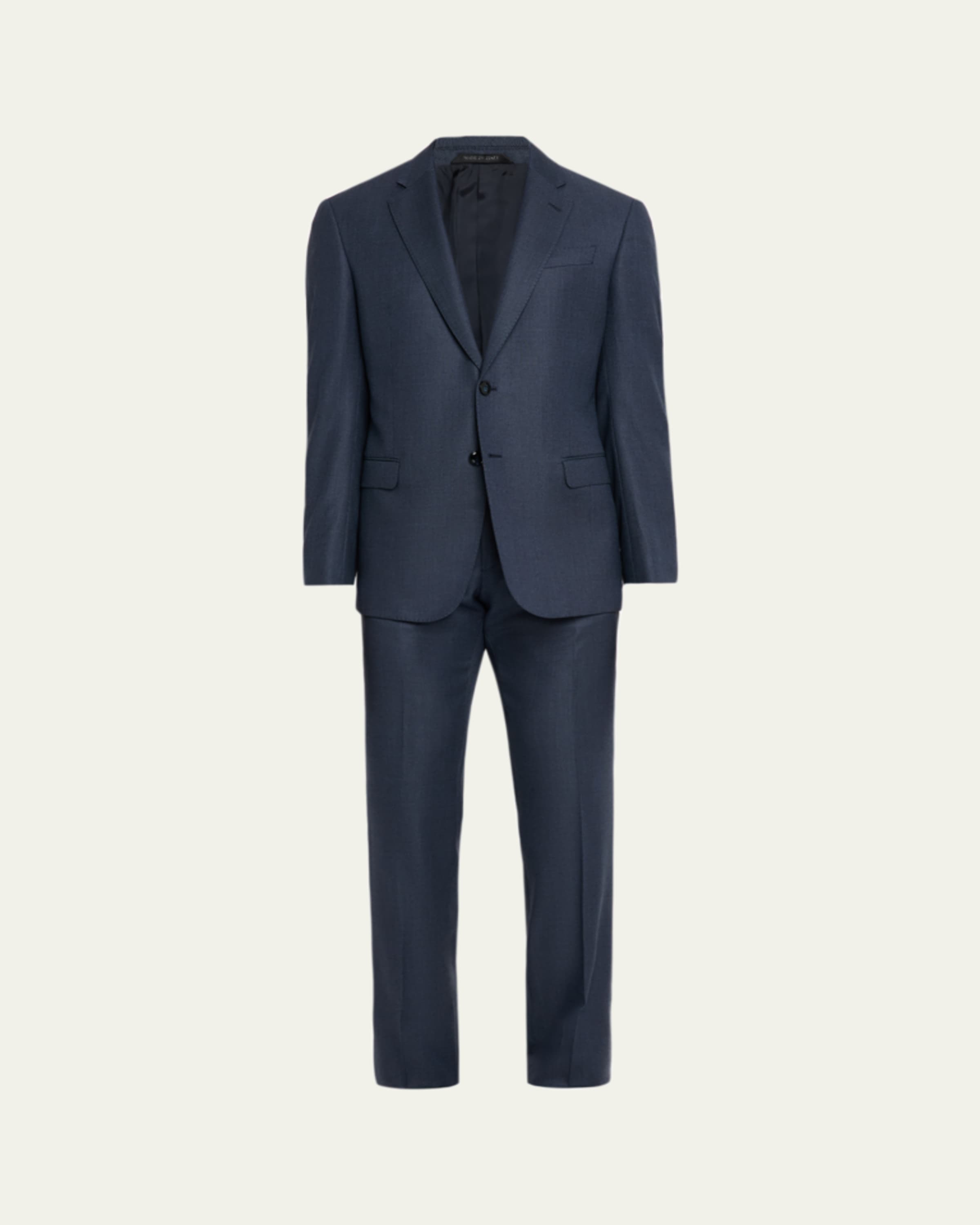 Giorgio Armani Men's Micro-Squares Wool Classic Fit Suit