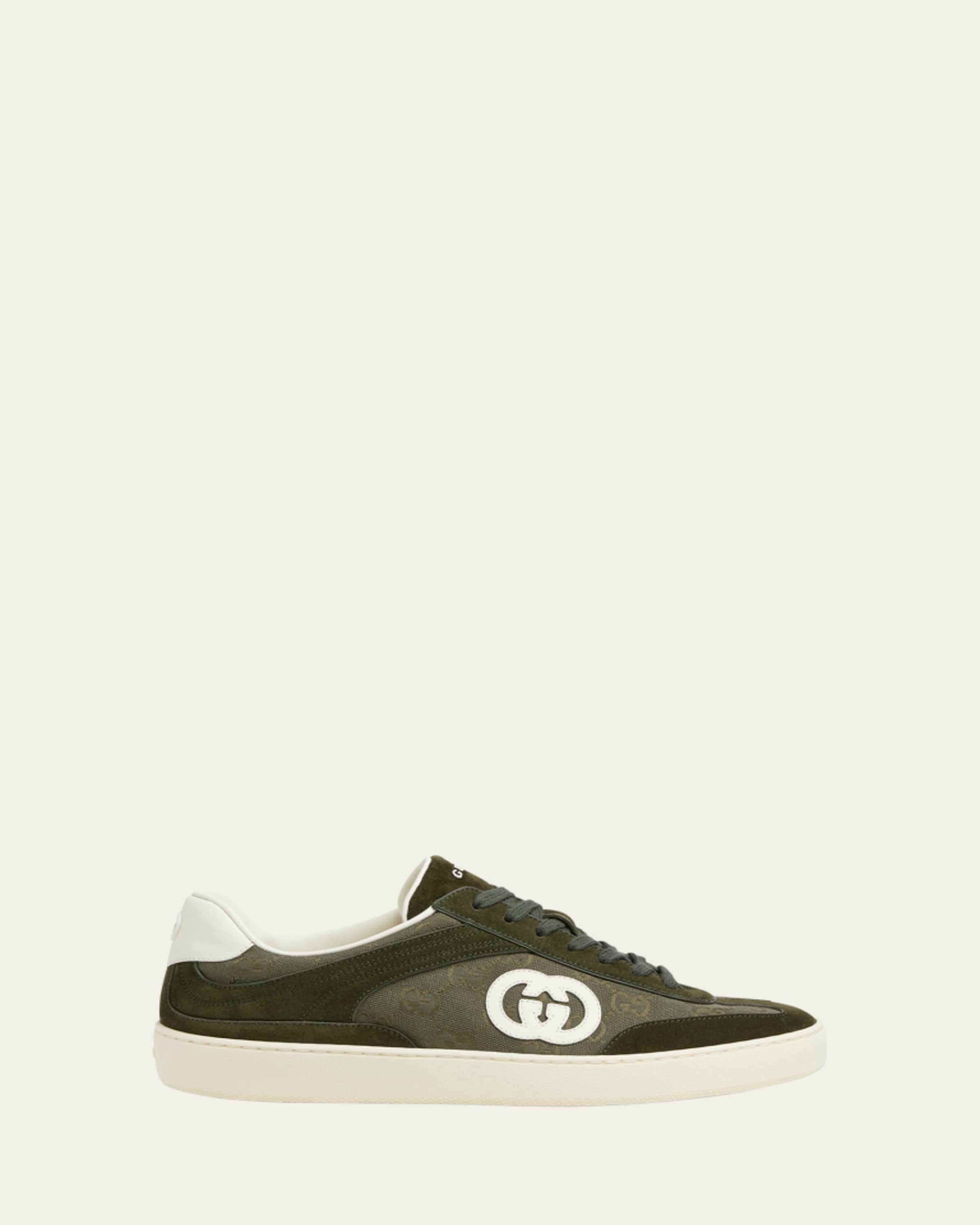 Gucci Men's G75 Canvas and Suede T-Toe Low-Top Sneakers - Bergdorf