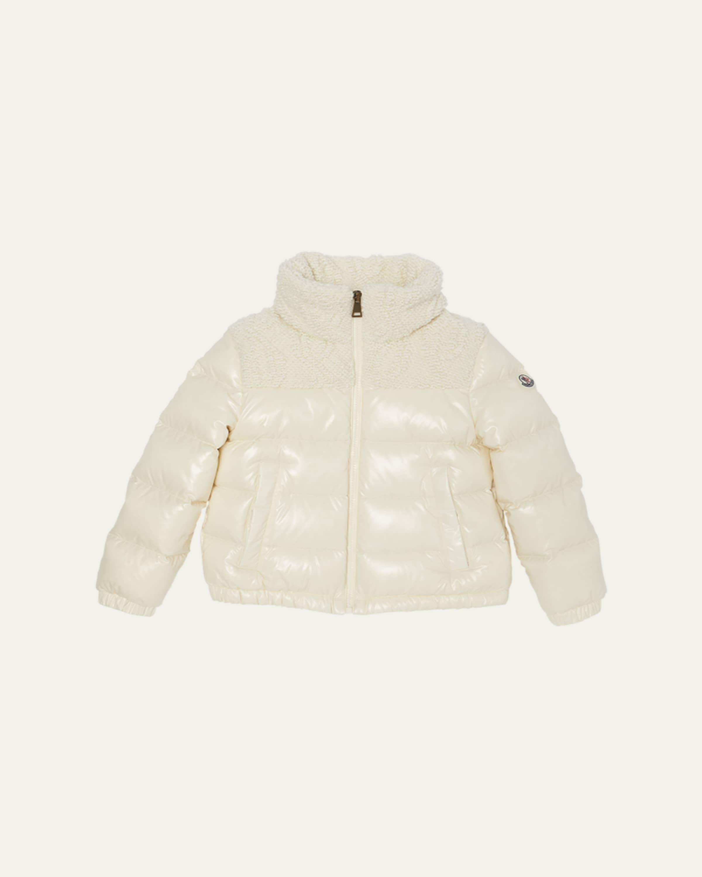 Moncler Girl's Dima TexturedYoke Down Jacket, Size 8-10 - Bergdorf
