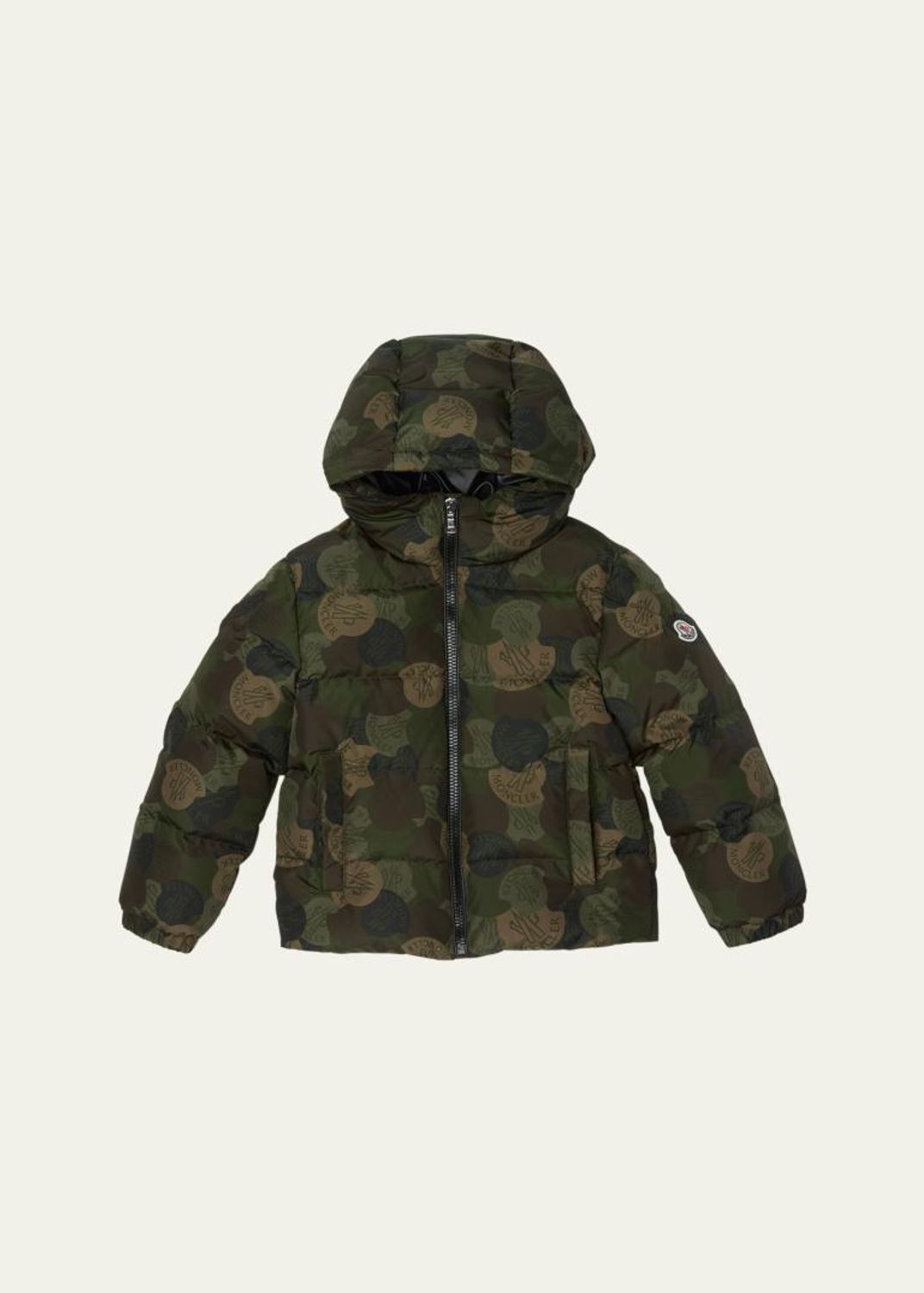 Moncler Boy's Escer Camo Logo-Print Puffer Jacket, Size 8-10