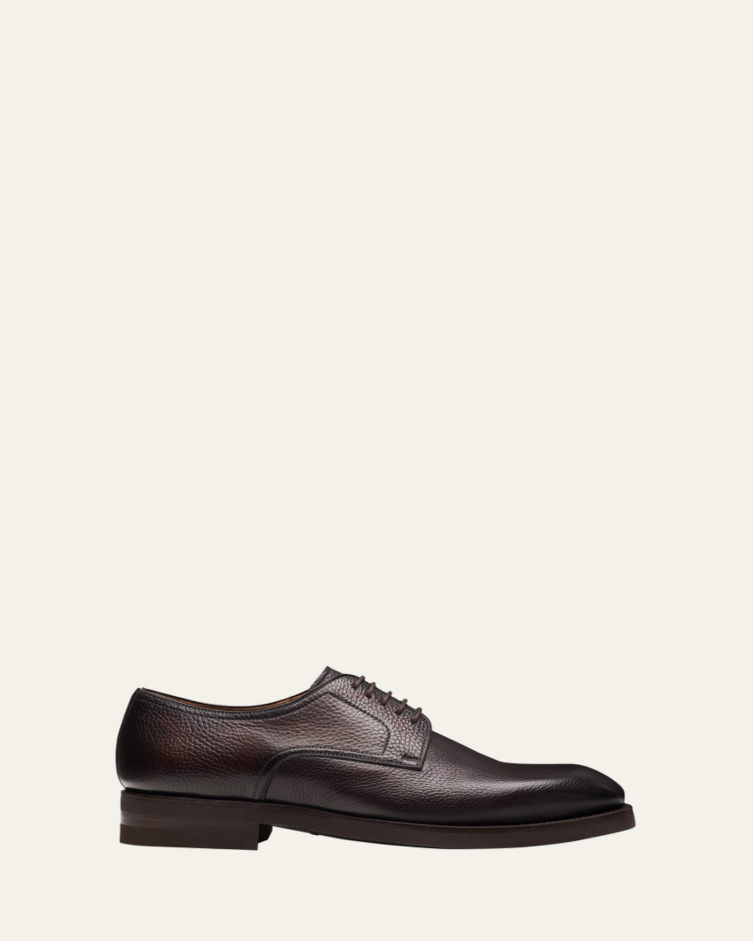 Giorgio Armani Men's Leather Derby Shoes - Bergdorf Goodman