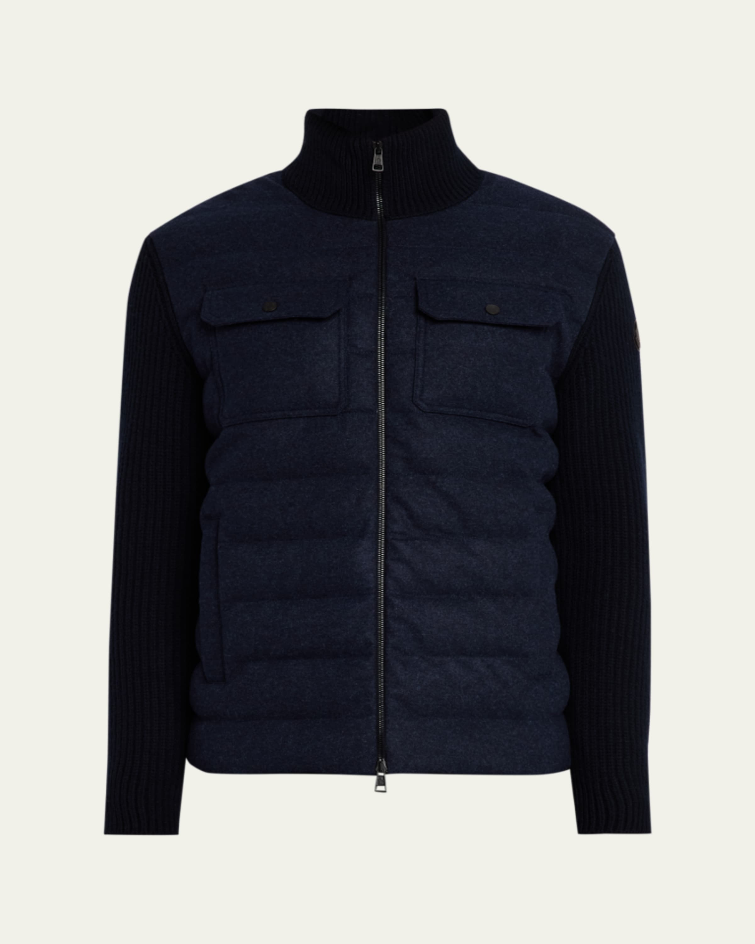 Moncler Men's Archivio Basic Puffer Wool Sleeve Cardigan