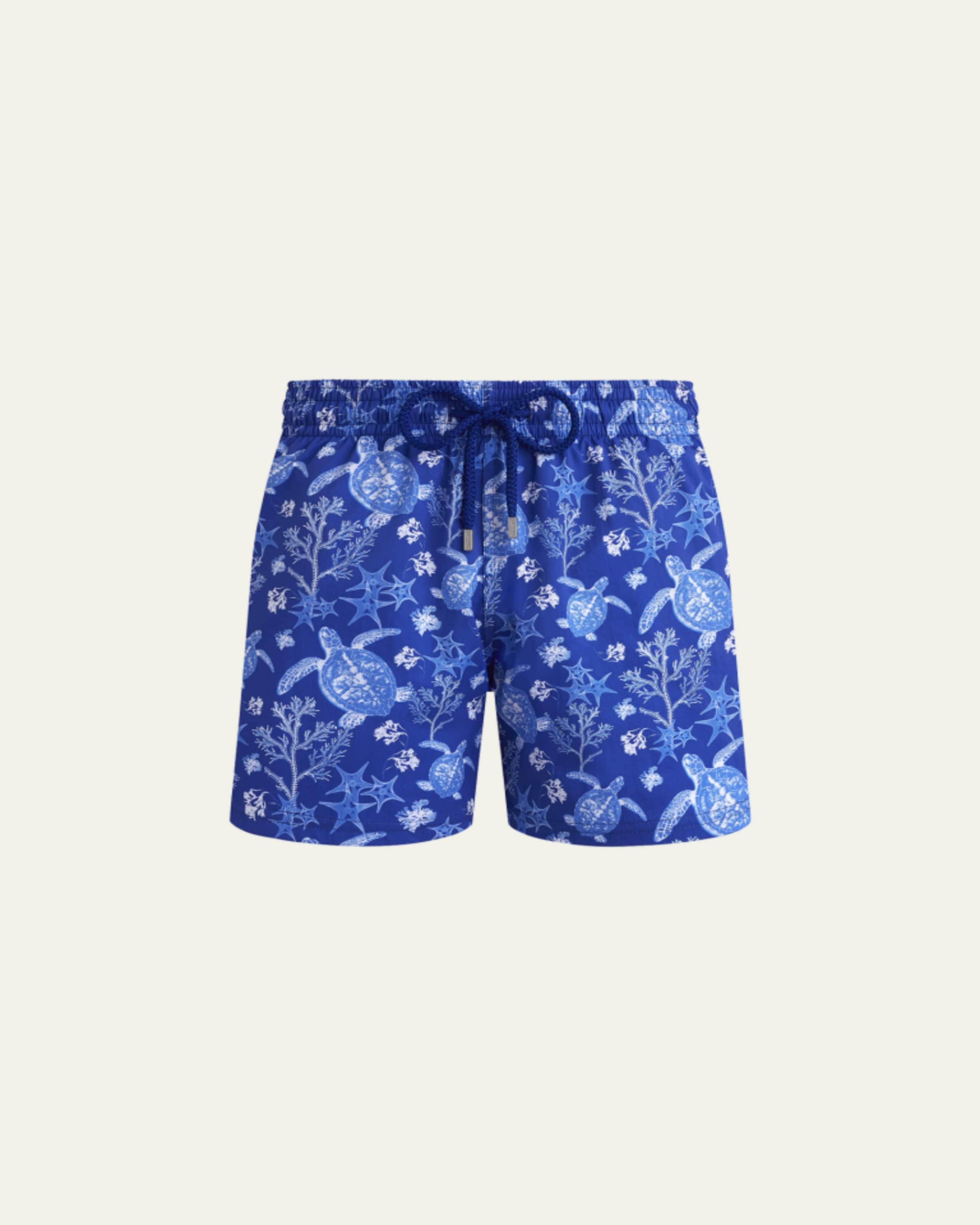 Vilebrequin Men Stretch Multicolor Turtle Swim Trunks - Bergdorf