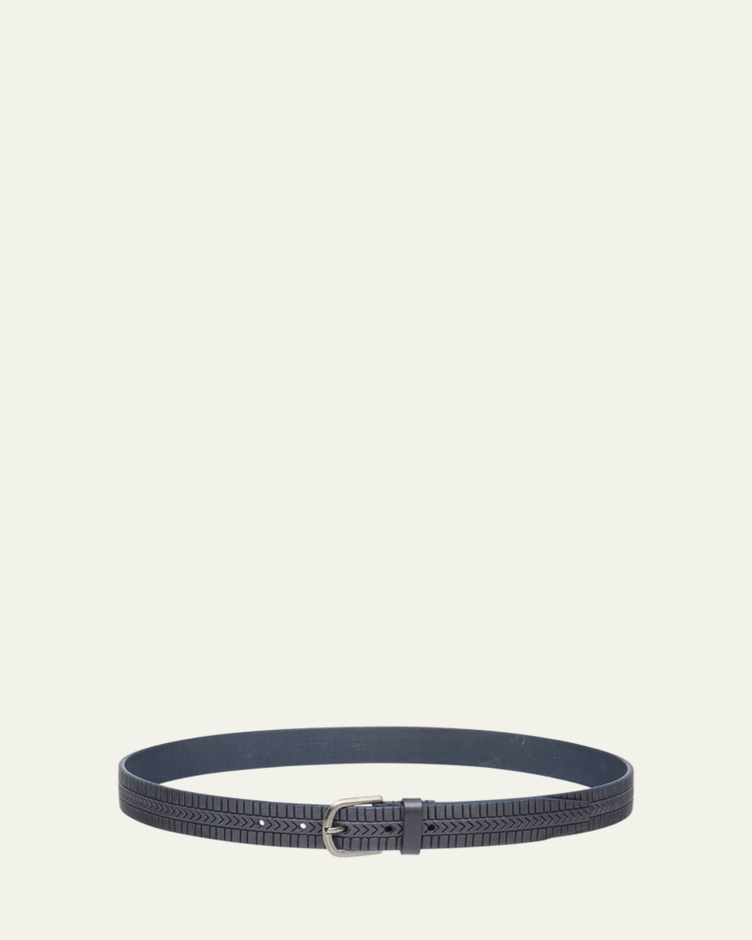 LEMAIRE Men's Almond Stud 20 Leather Belt - Bergdorf Goodman