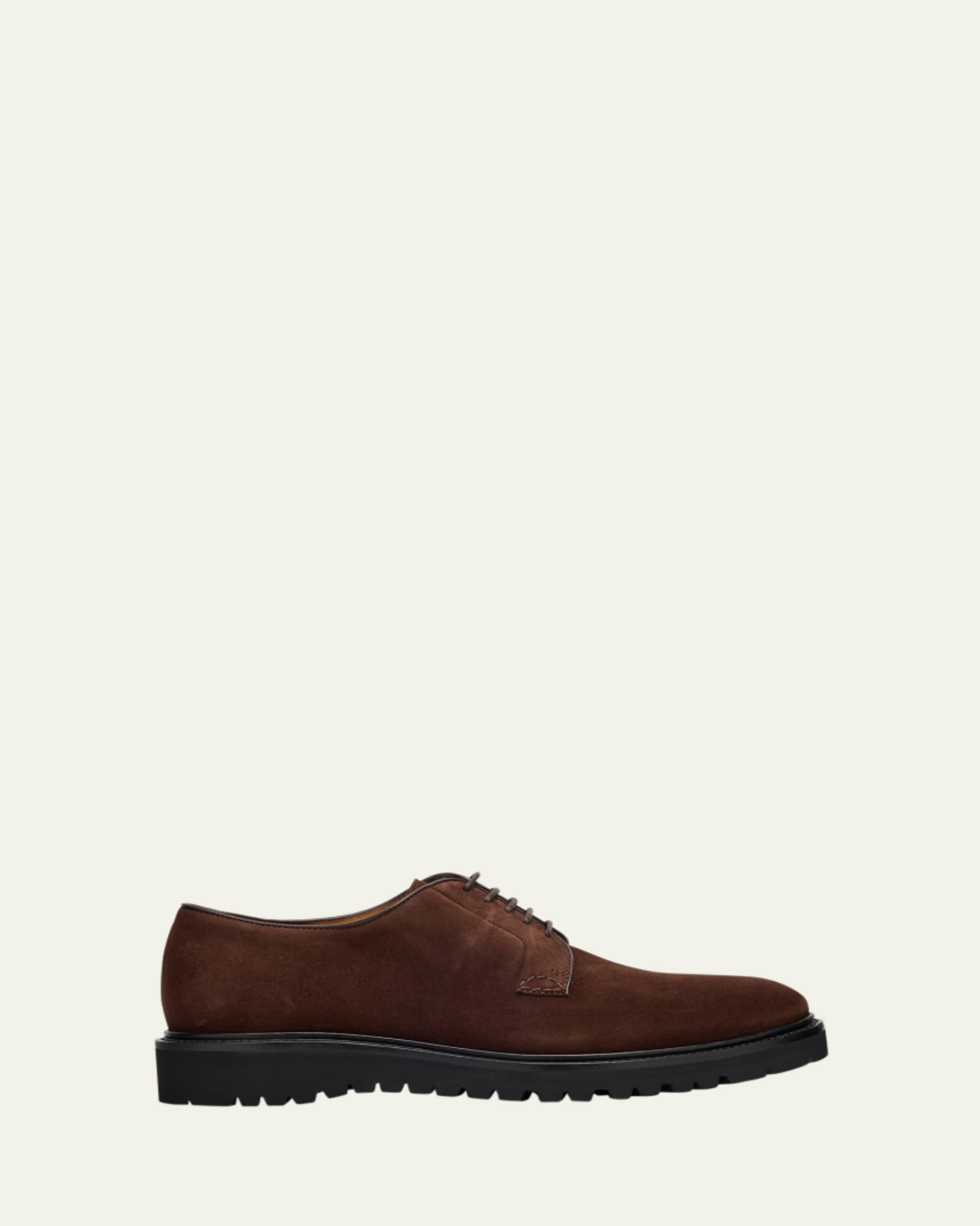 Giorgio Armani Men's Leather Derby Shoes - Bergdorf Goodman