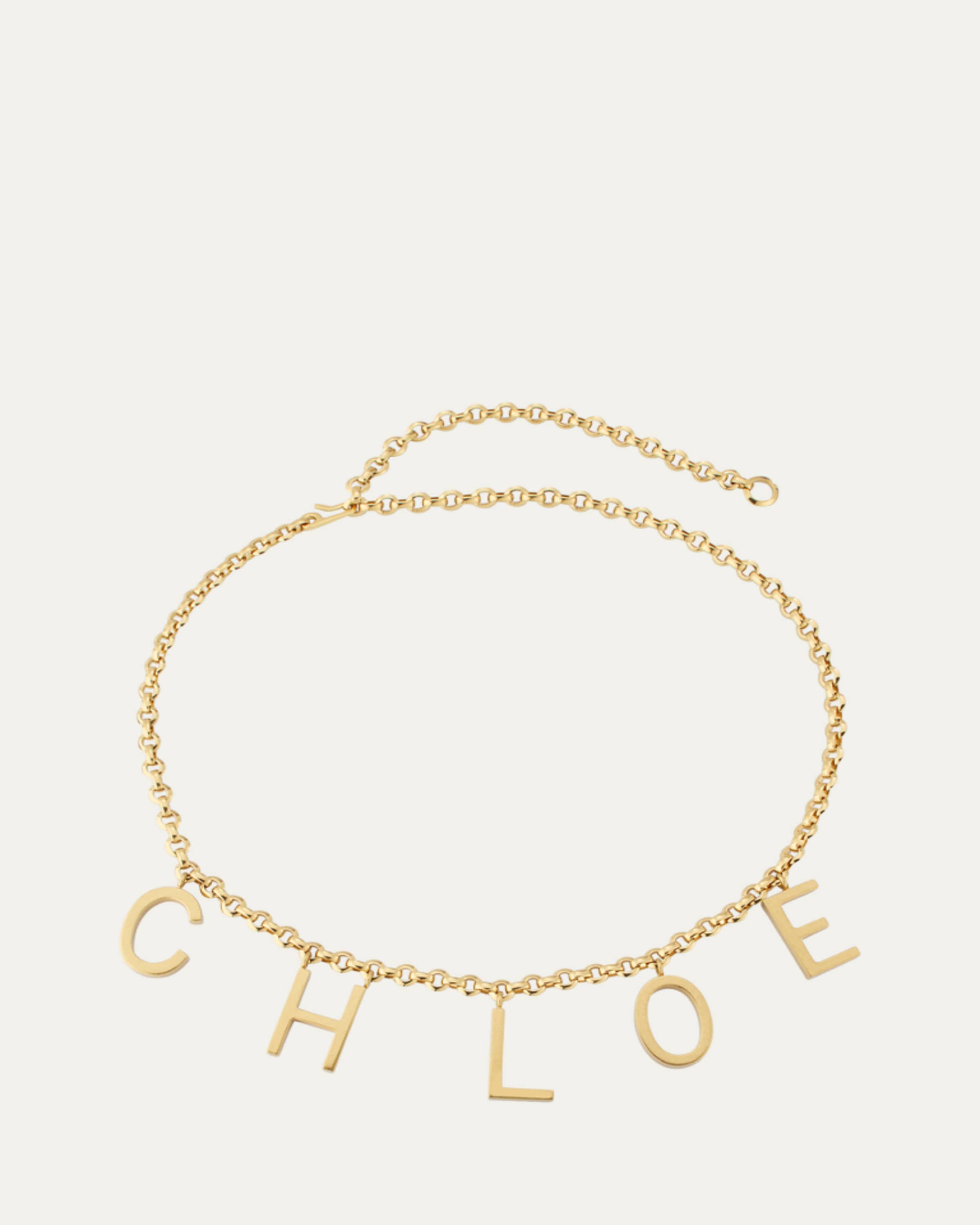 Logo Brass Chain Belt