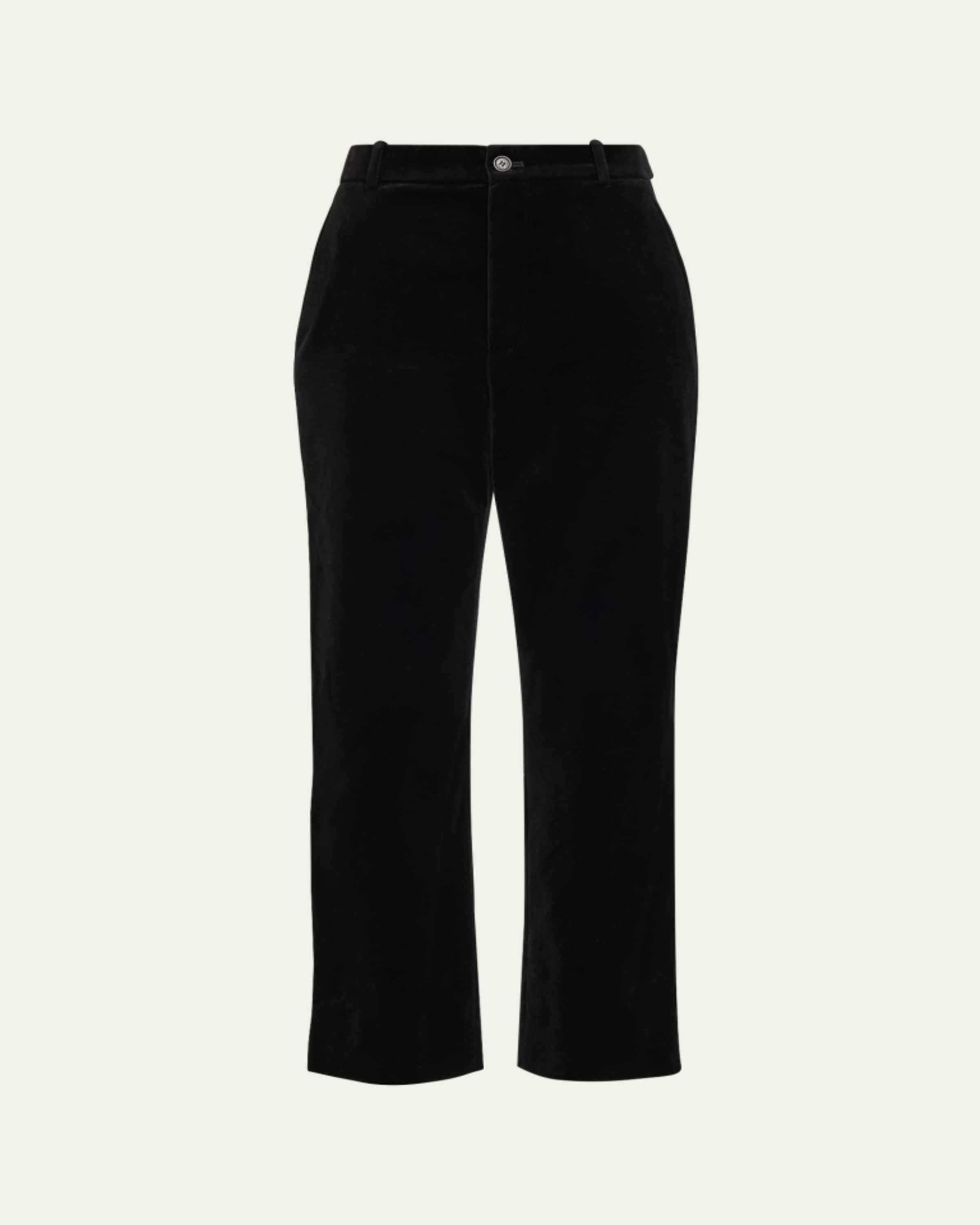 Giorgio Armani Metallic Embroidered Velvet Wide-Leg Trousers