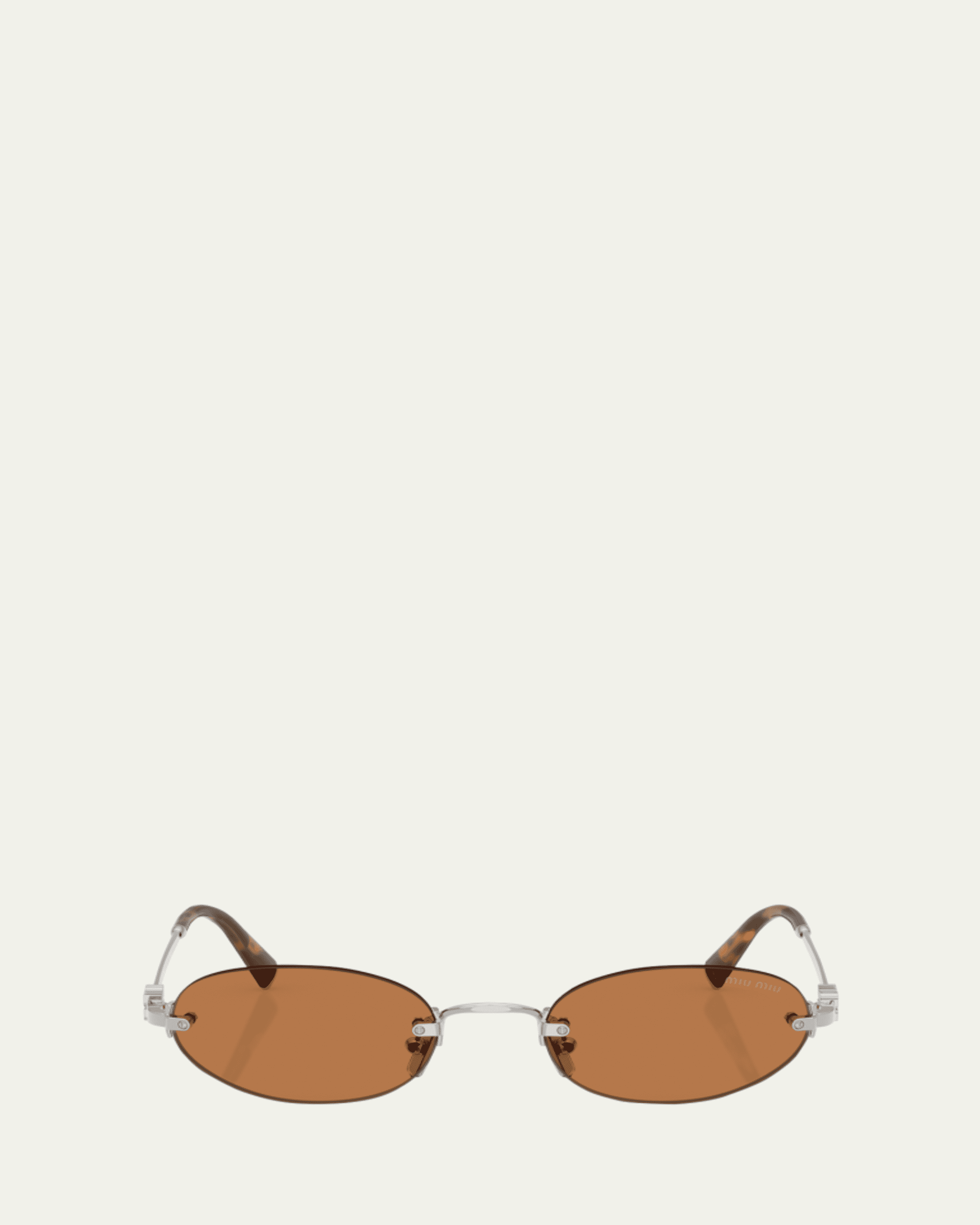 Miu Miu Logo Metal Oval Sunglasses - Bergdorf Goodman