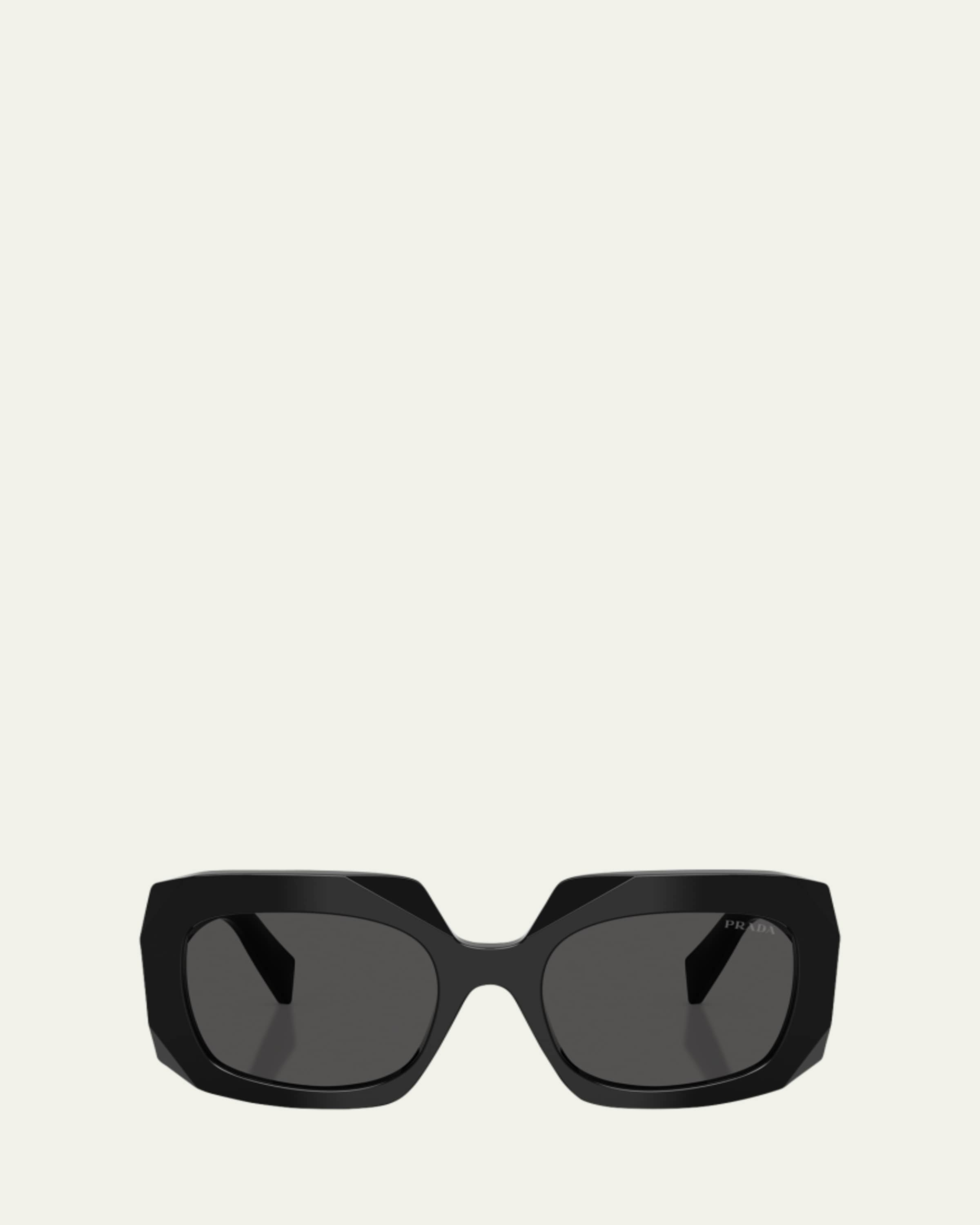 Prada Oversized Logo Acetate & Plastic Oval Sunglasses - Bergdorf
