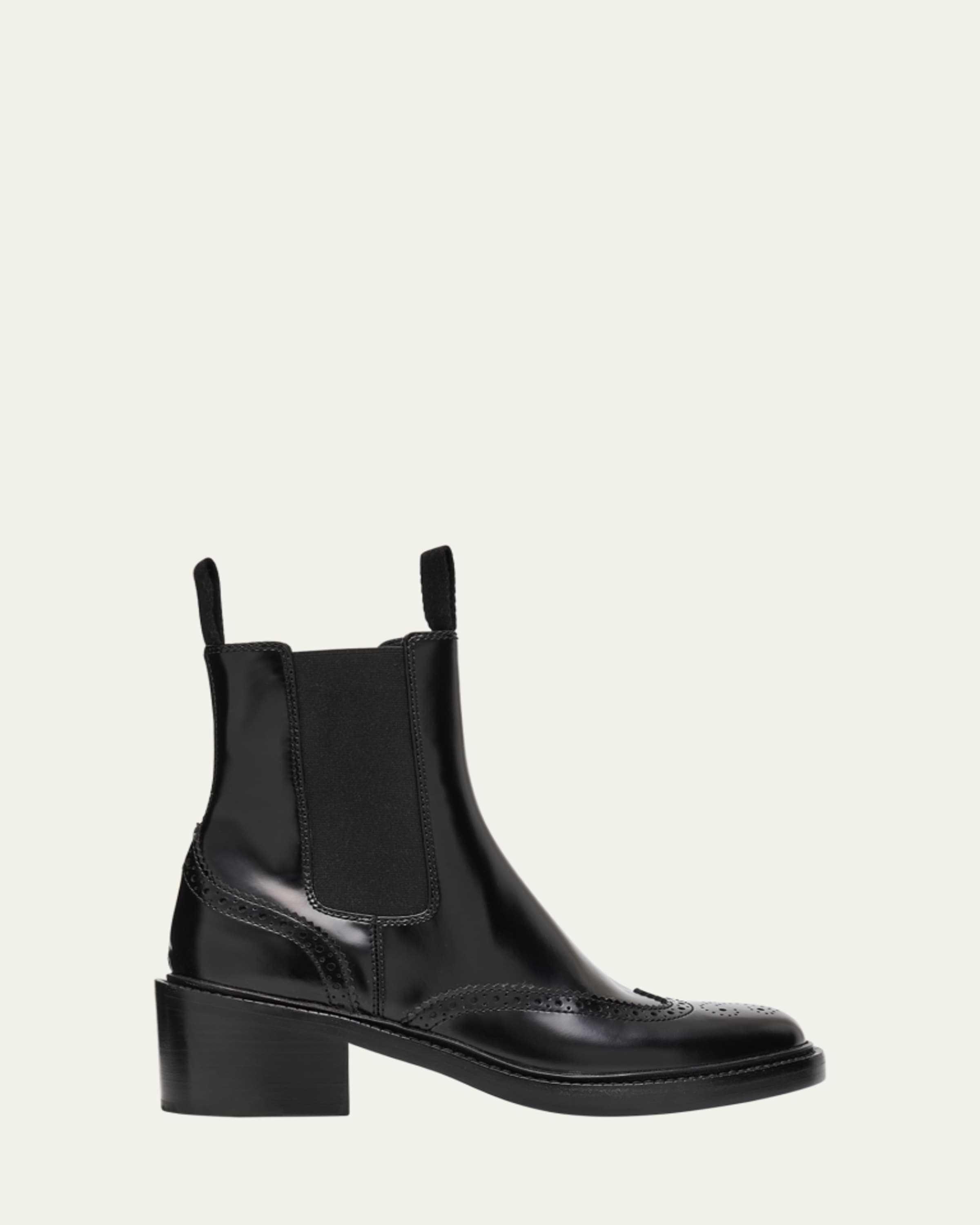 Saint Laurent Rainer Patent Leather Booties - Bergdorf Goodman