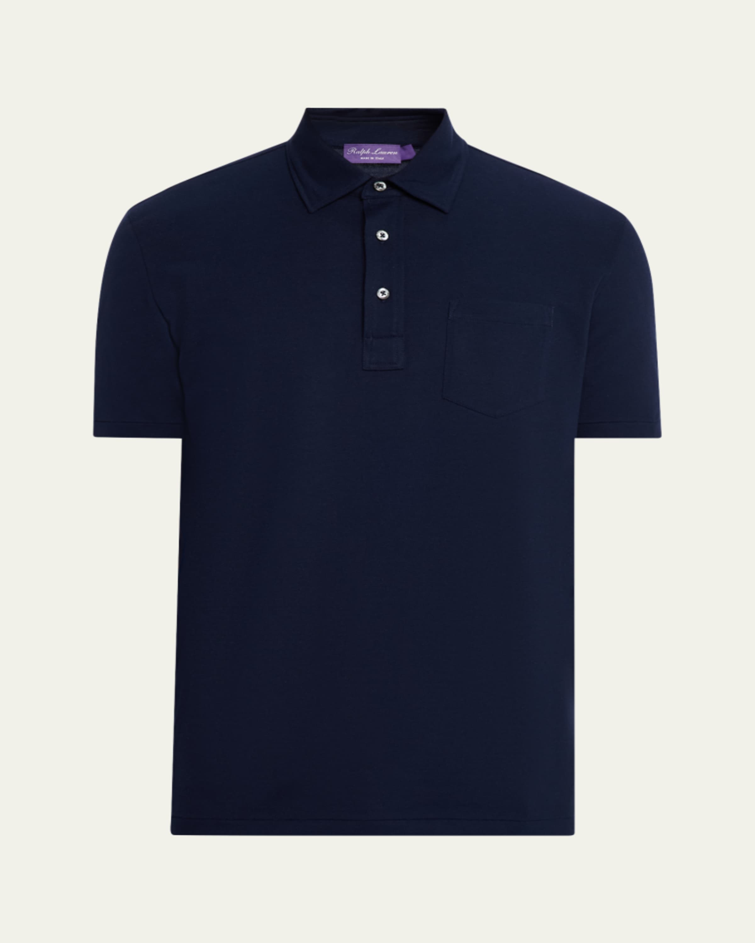 Ralph Lauren Purple Label Cotton-Cashmere Piqué Polo Shirt