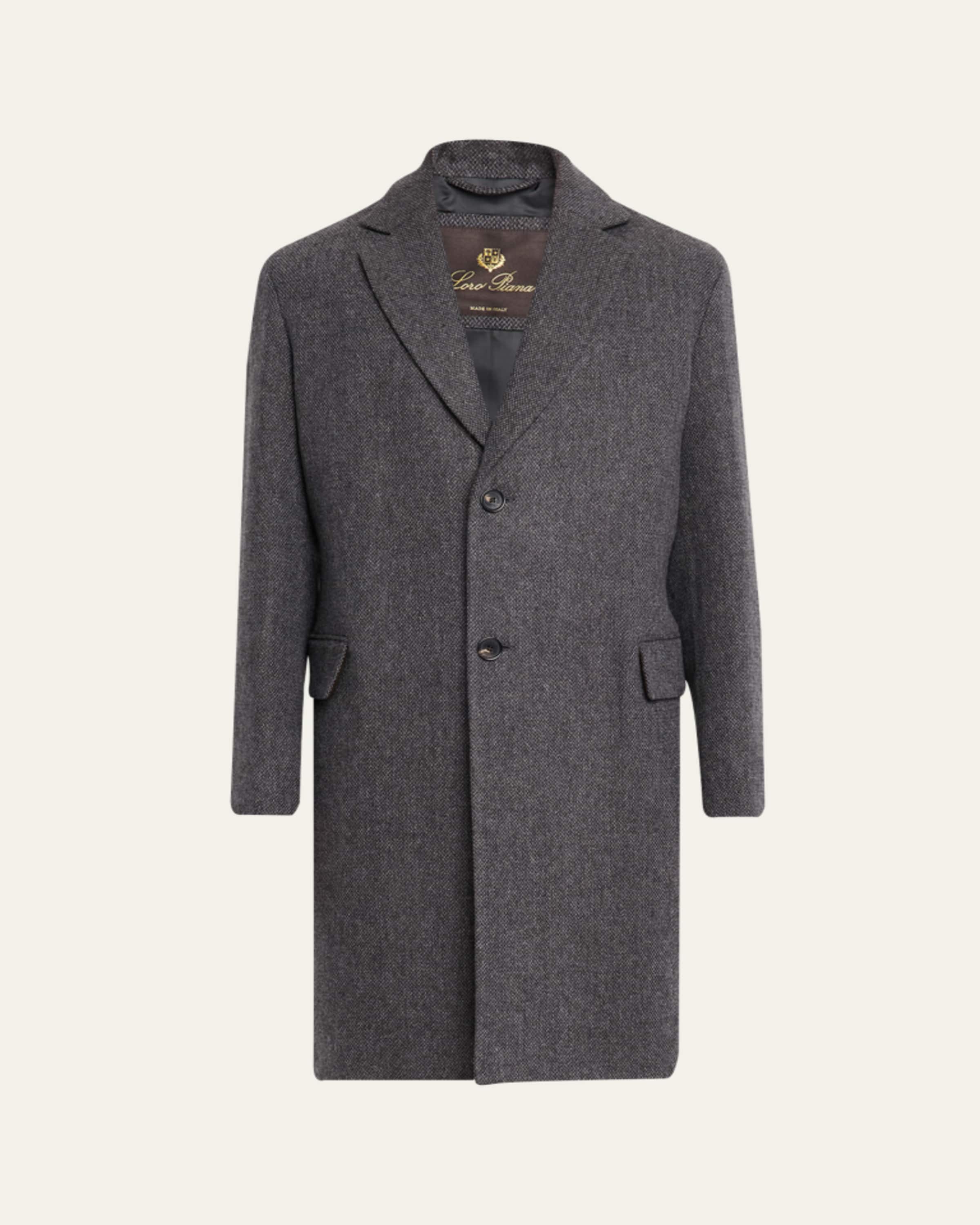 Loro Piana Men's Javier Double Knit Cashmere Rain Overcoat