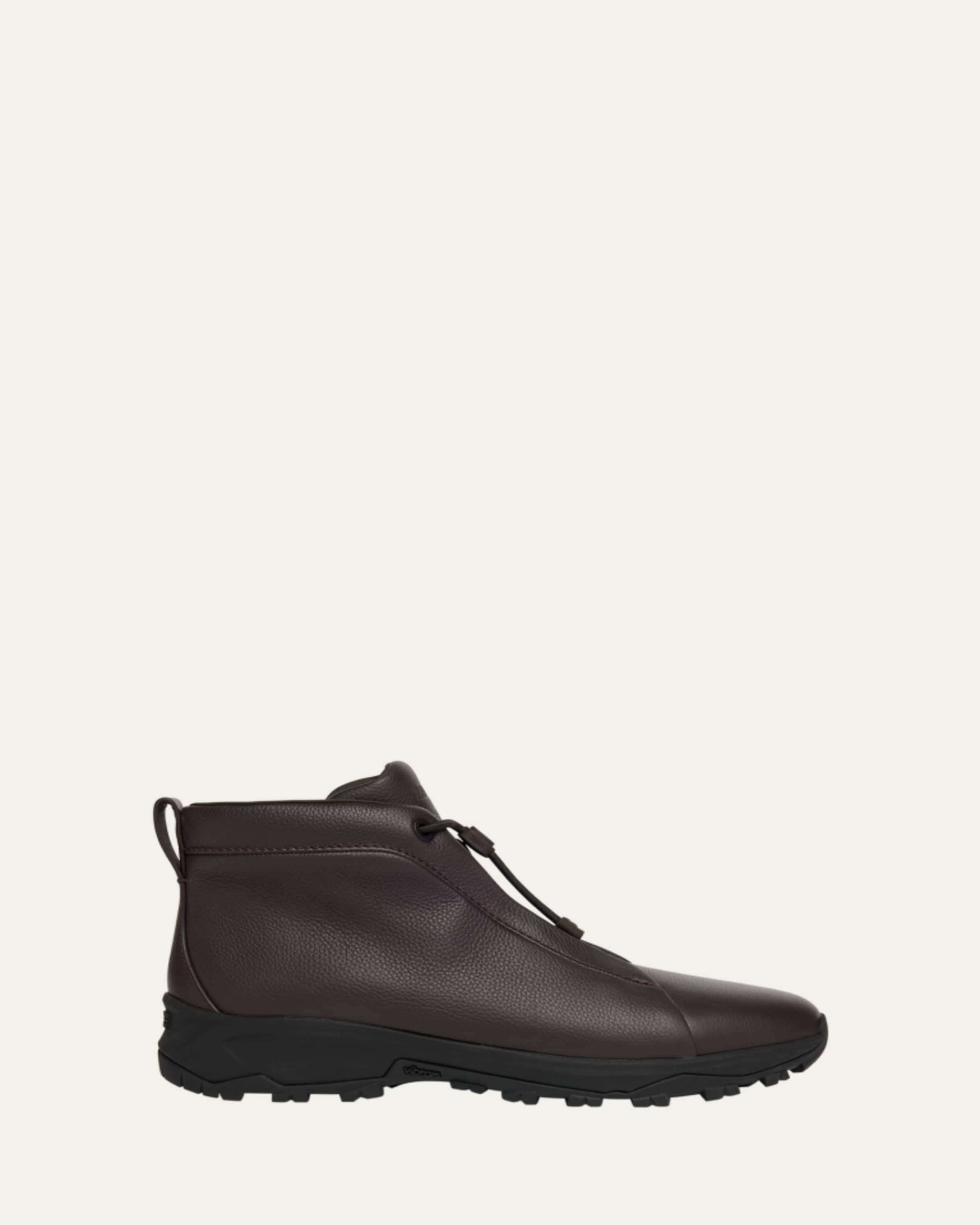 Giorgio Armani Men's Quilted Leather Lace-Up Boots - Bergdorf Goodman