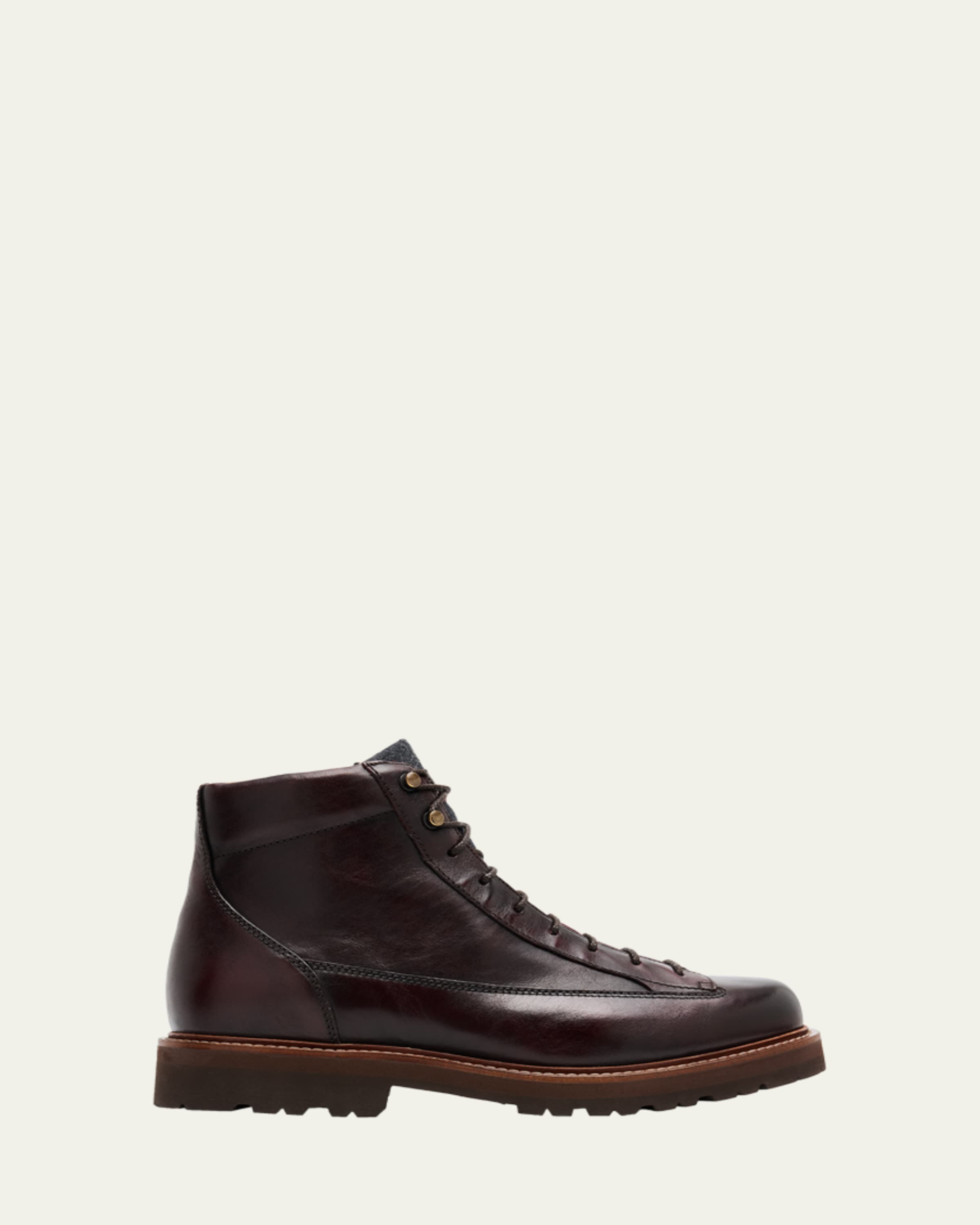 Prada Men's Brixxen Leather Lace-Up Boots - Bergdorf Goodman