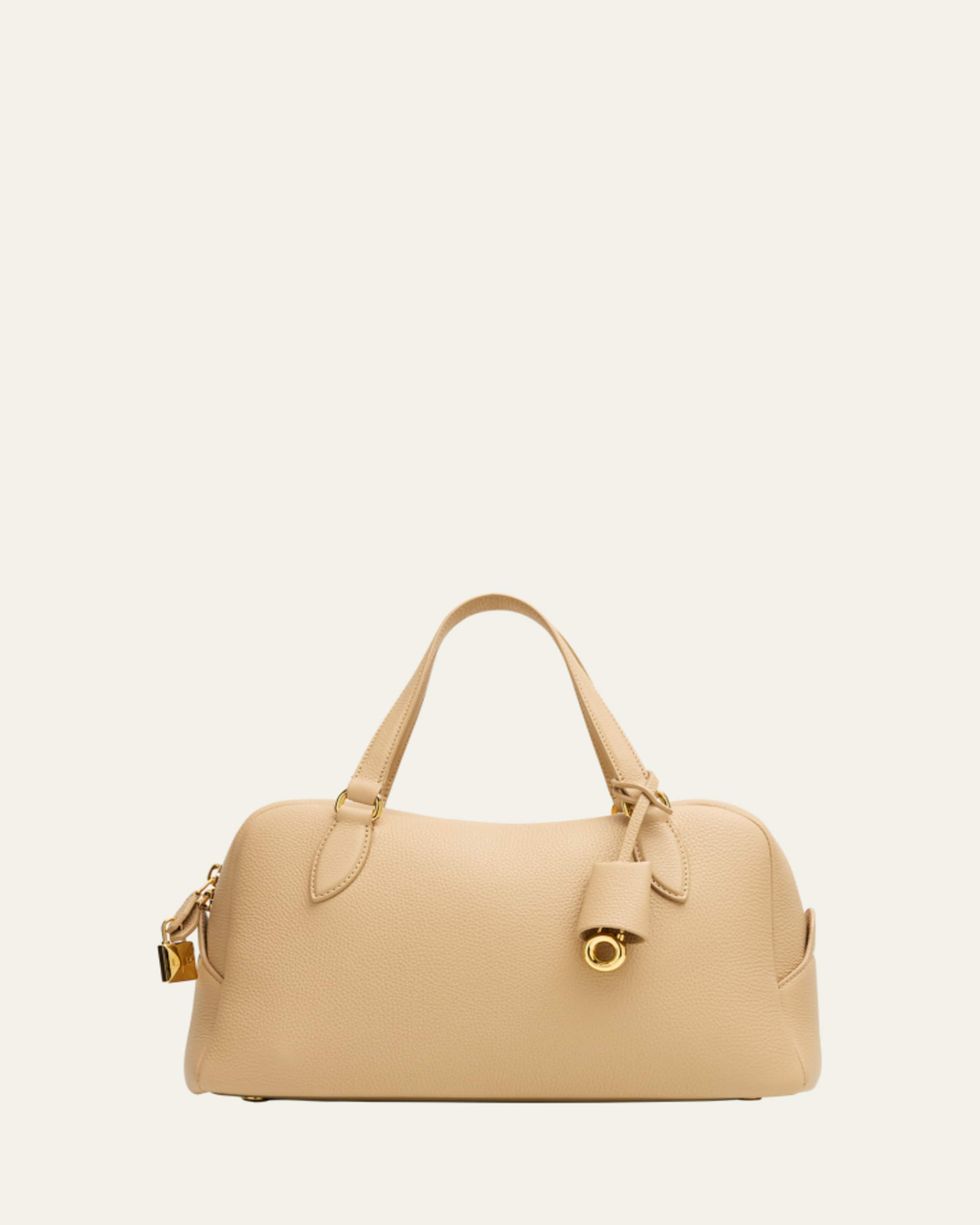 Loro Piana Needle Medium Fine Grain Leather Shoulder Bag