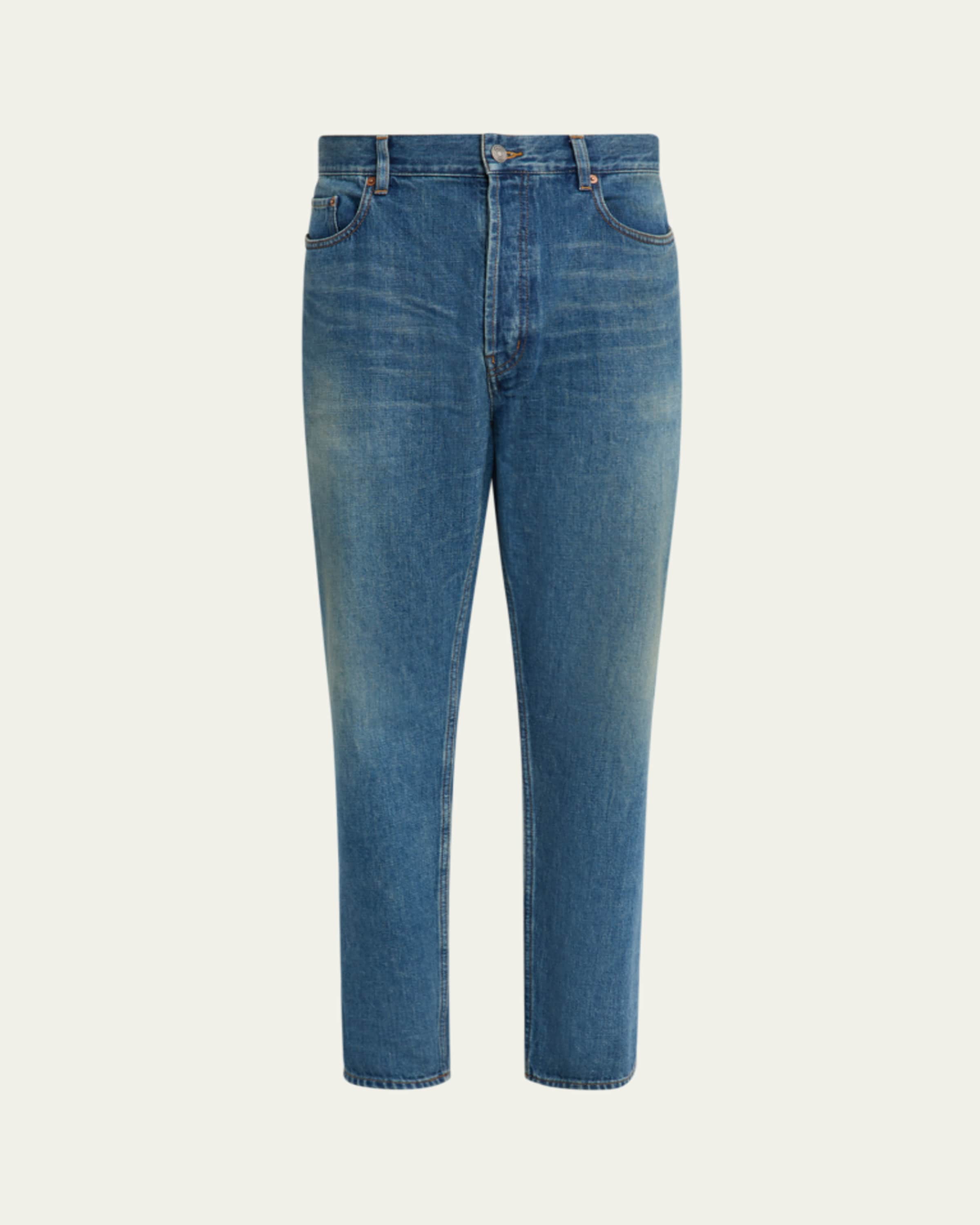 Saint Laurent Men's High-Waist Baggy Jeans - Bergdorf Goodman
