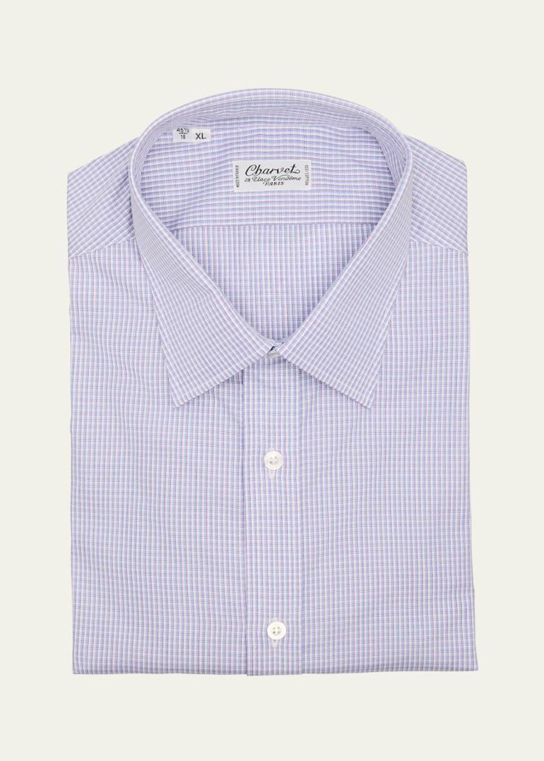 Charvet Men's Point-Collar Cotton Dress Shirt - Bergdorf Goodman