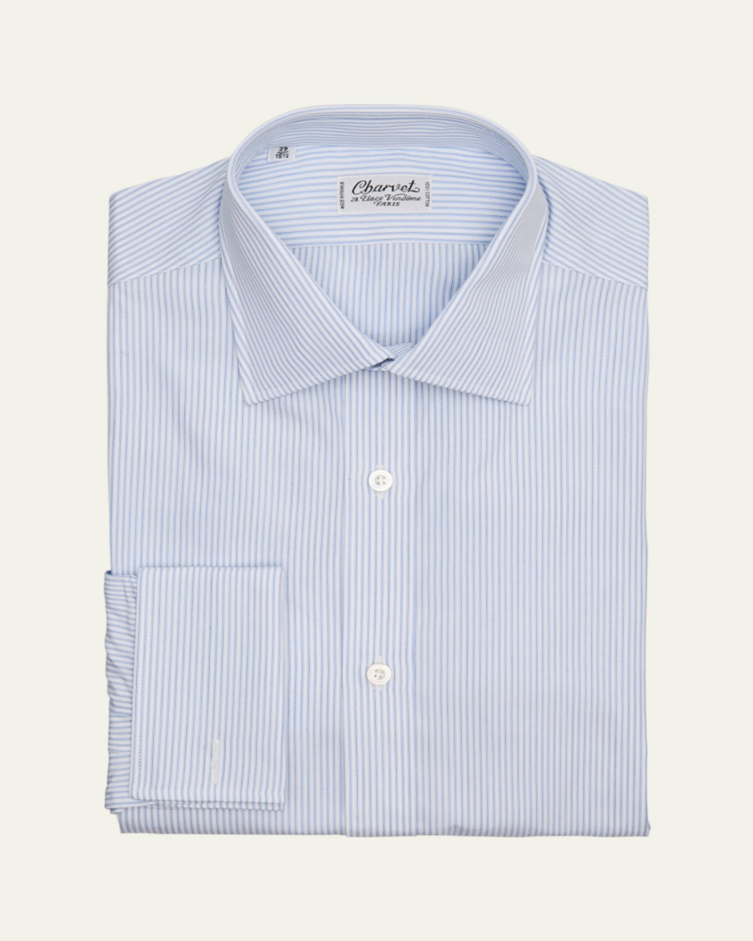 Charvet Men's Point-Collar Cotton Dress Shirt - Bergdorf Goodman