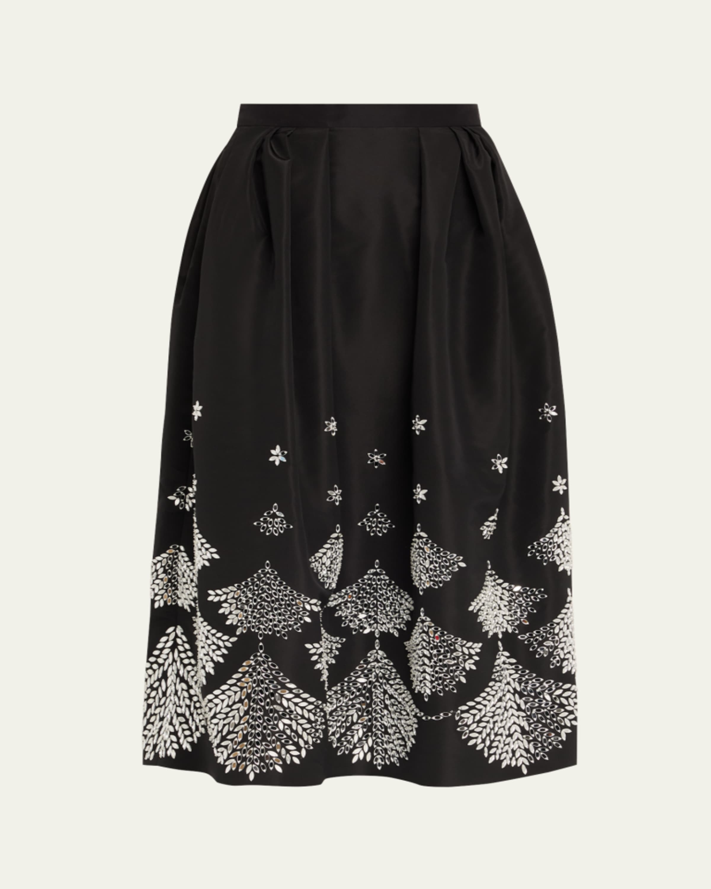 Brandon Maxwell Avery Side-Zip Midi Skirt - Bergdorf Goodman