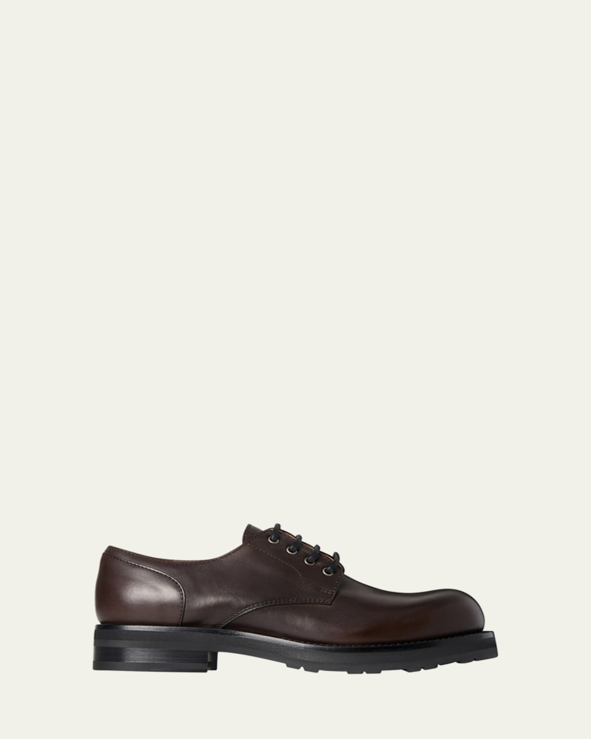 THE ROW Leather Square-Toe Loafers - Bergdorf Goodman