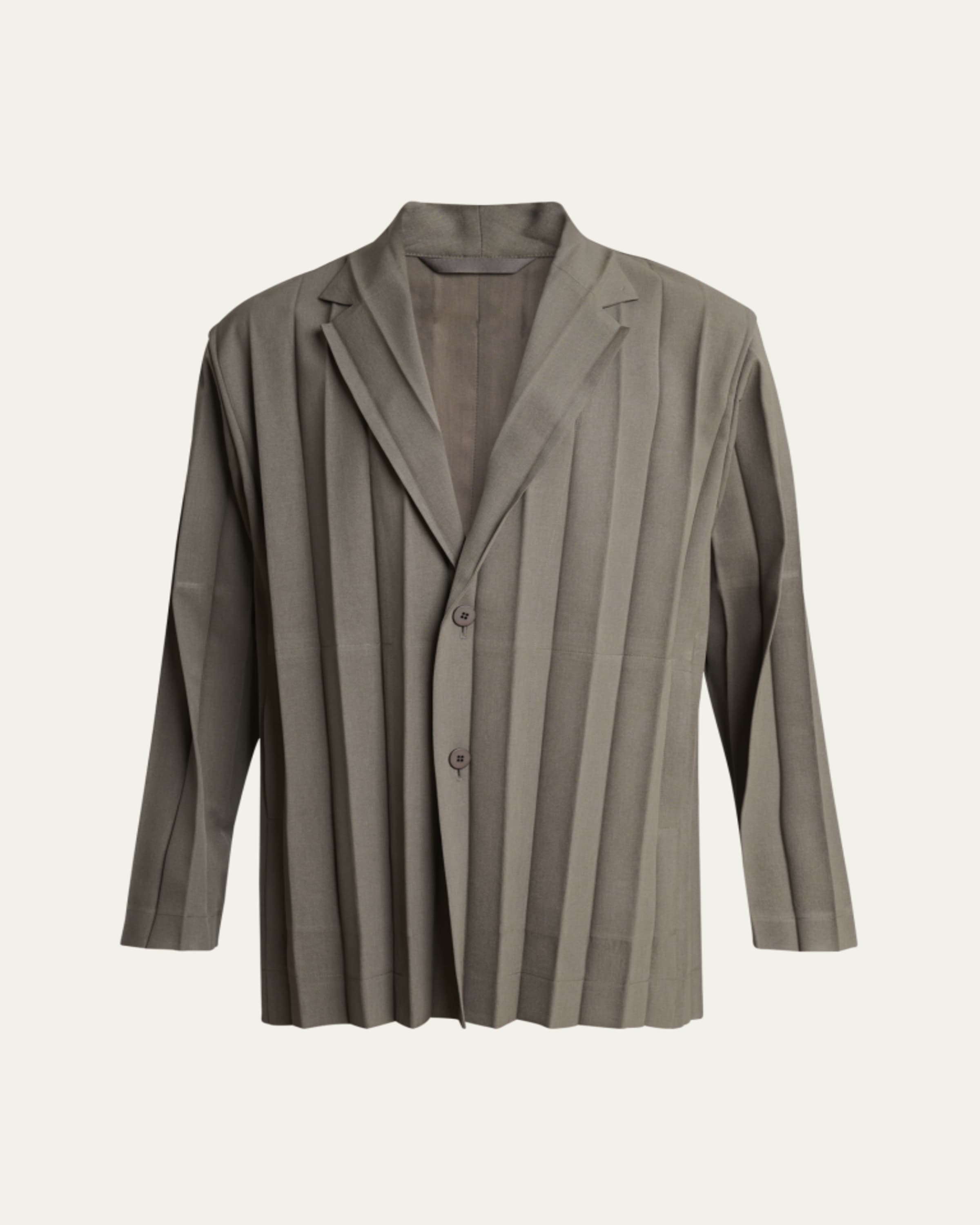 Homme Plisse Issey Miyake Men's Pleated Quarter-Zip Sweater
