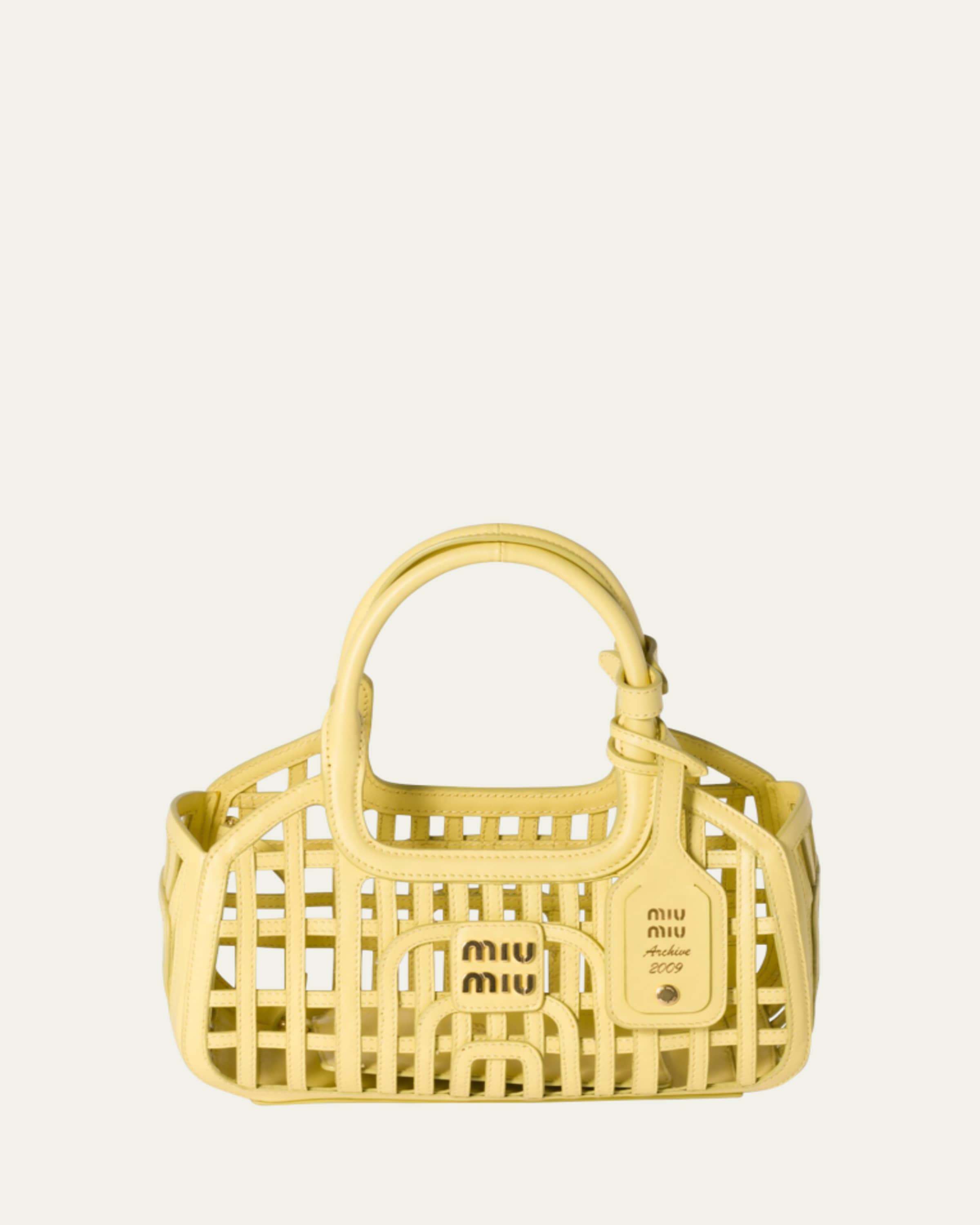 Miu Miu Arcadie Aged Leather Top-Handle Bag - Bergdorf Goodman