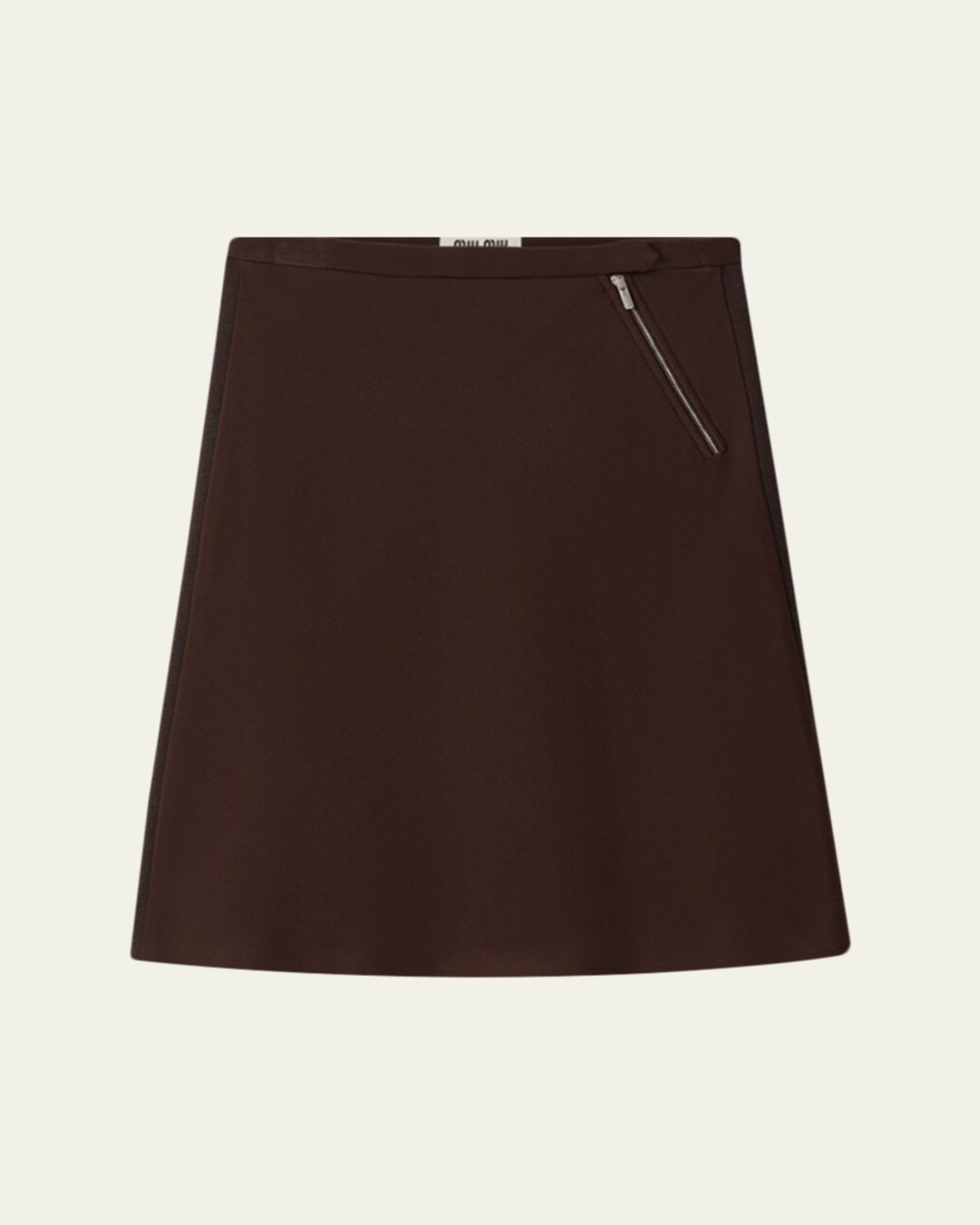 Miu Miu Diagonal Rib Silk Skirt - Bergdorf Goodman