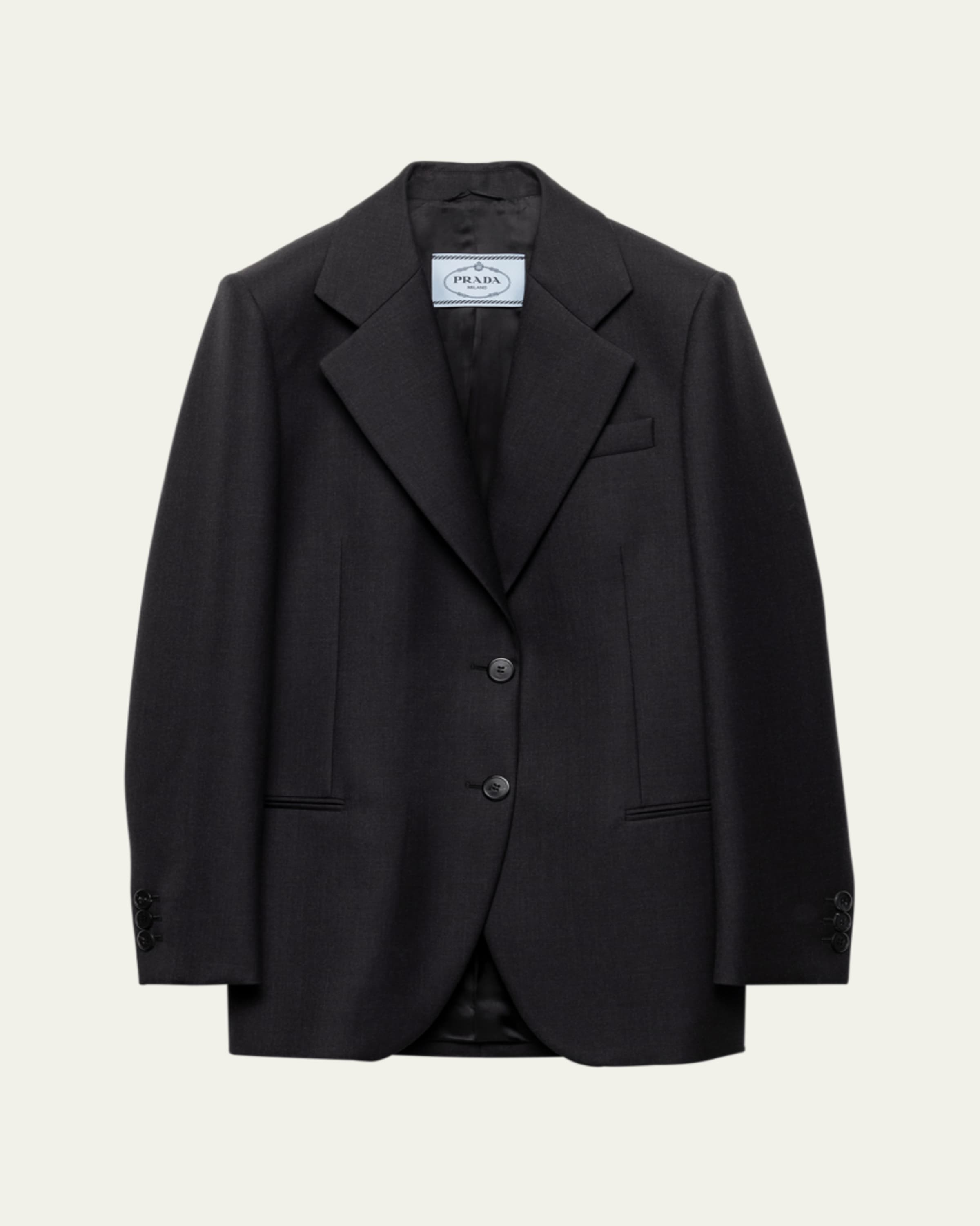 Prada Single-Breasted Rush Stitch Wool Blazer - Bergdorf Goodman