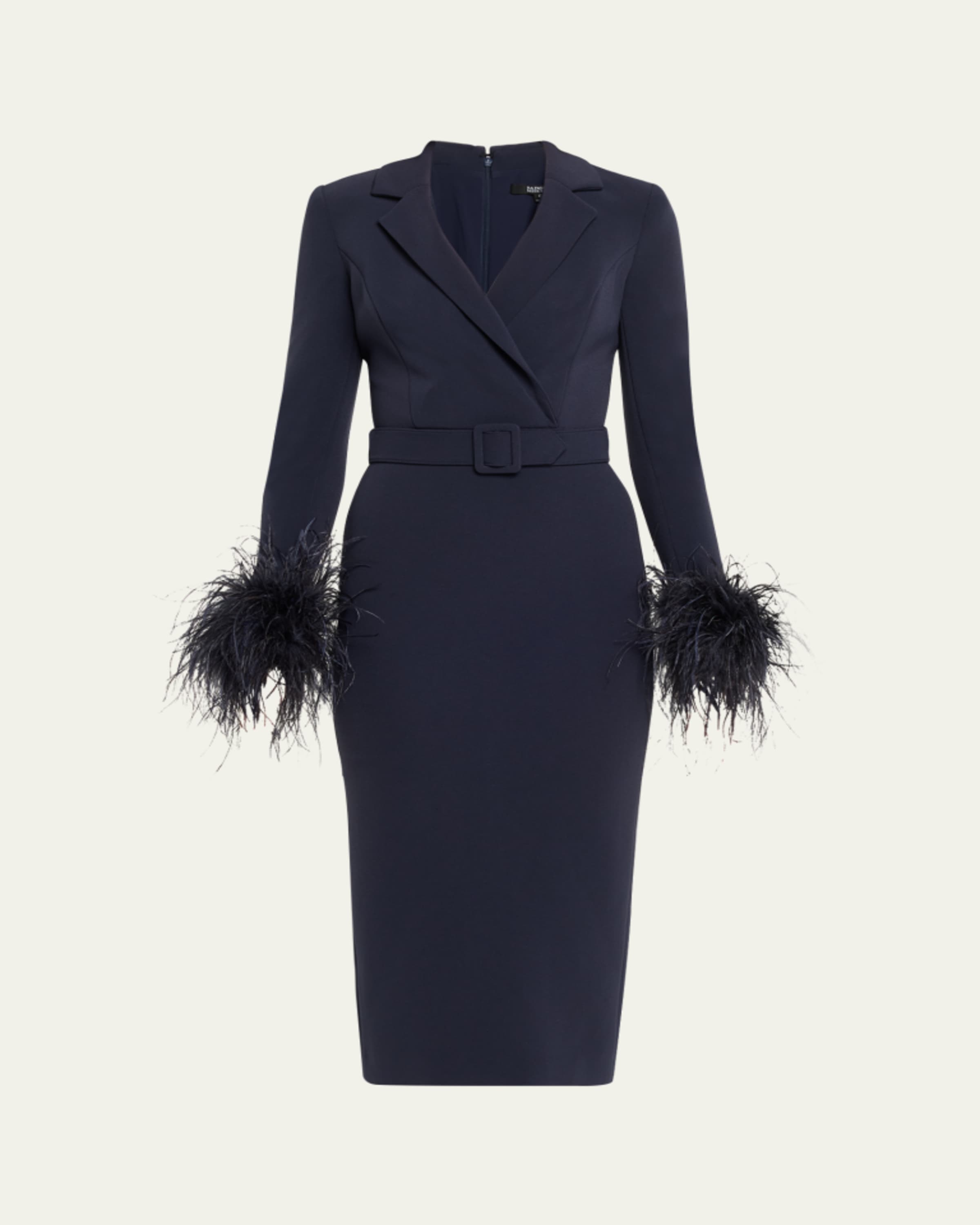 badgley mischka pleated a line midi dress Pleated Trim Gown