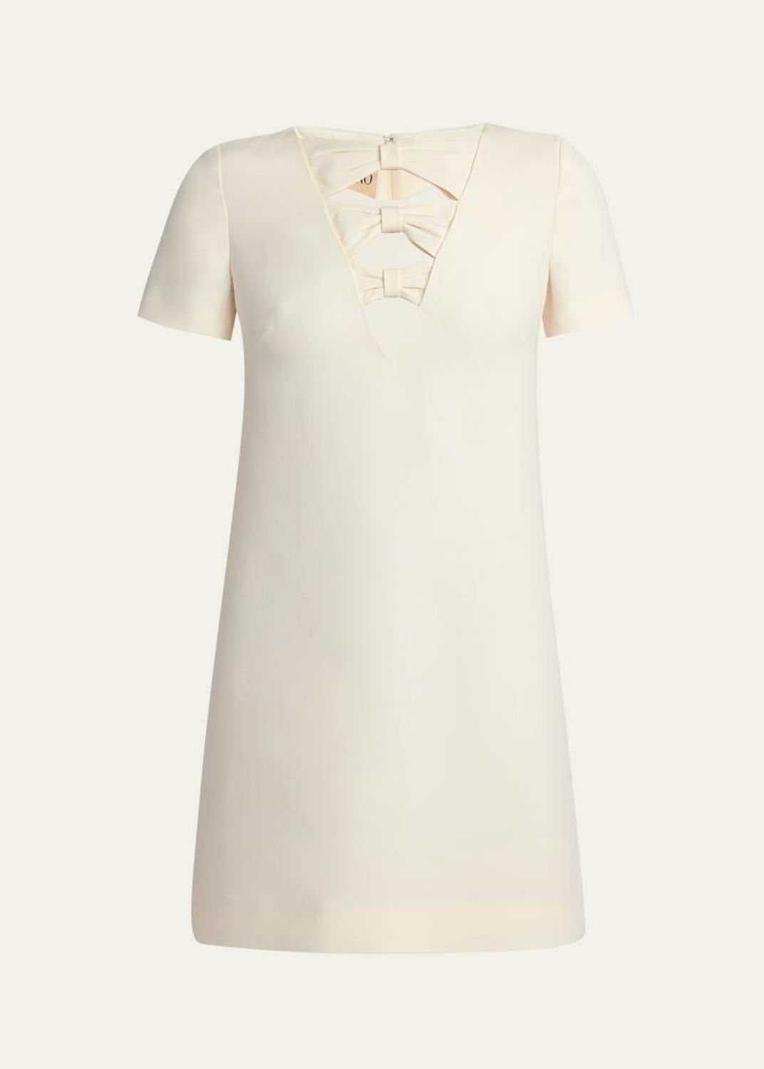 Valentino Garavani V-Logo Pocket Short-Sleeve Crepe Mini Dress