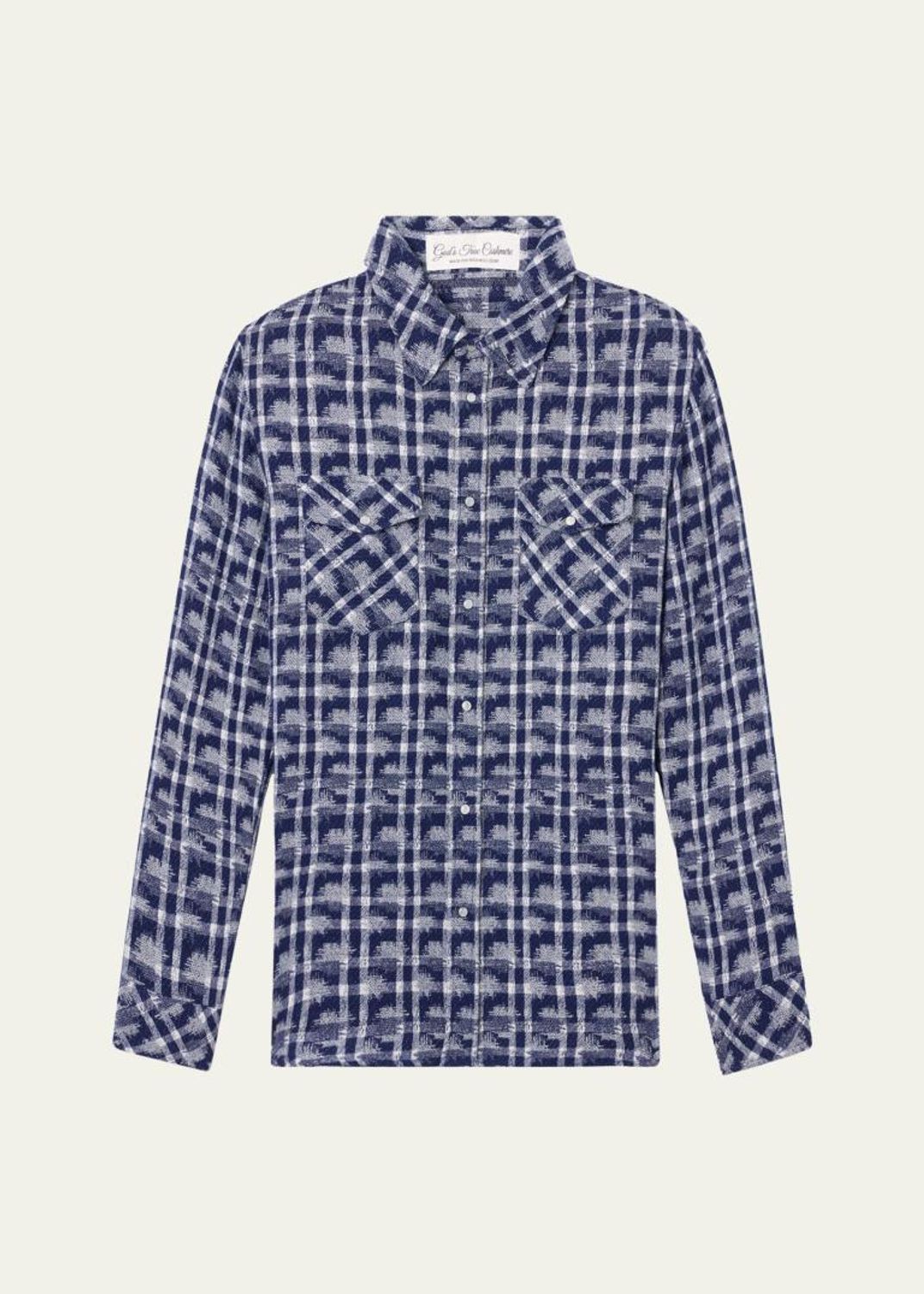 God's True Cashmere Tomato Shadow Plaid Cashmere Sport Shirt - Bergdorf ...