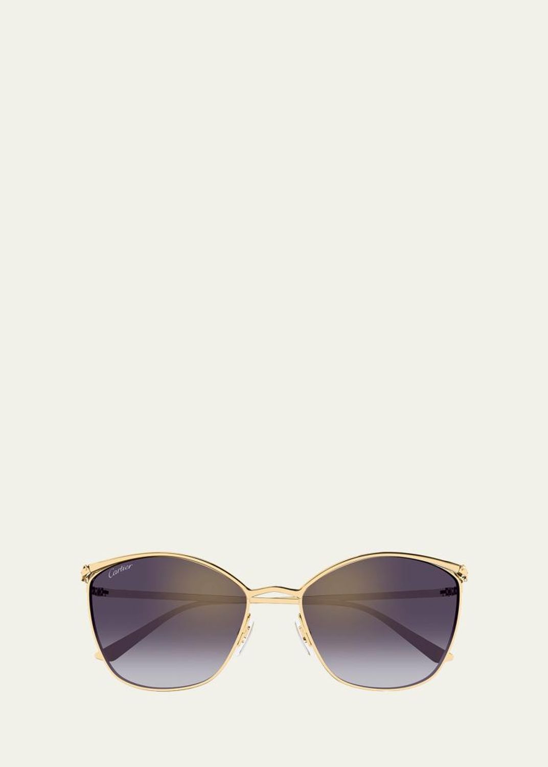 Cartier Panthère Rimless Cat-Eye Metal Sunglasses - Bergdorf Goodman