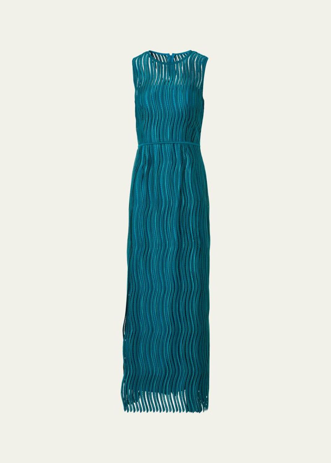 akris green dress Three-Quarter Sleeve Flared Long Silk Coat women's winter party outfits