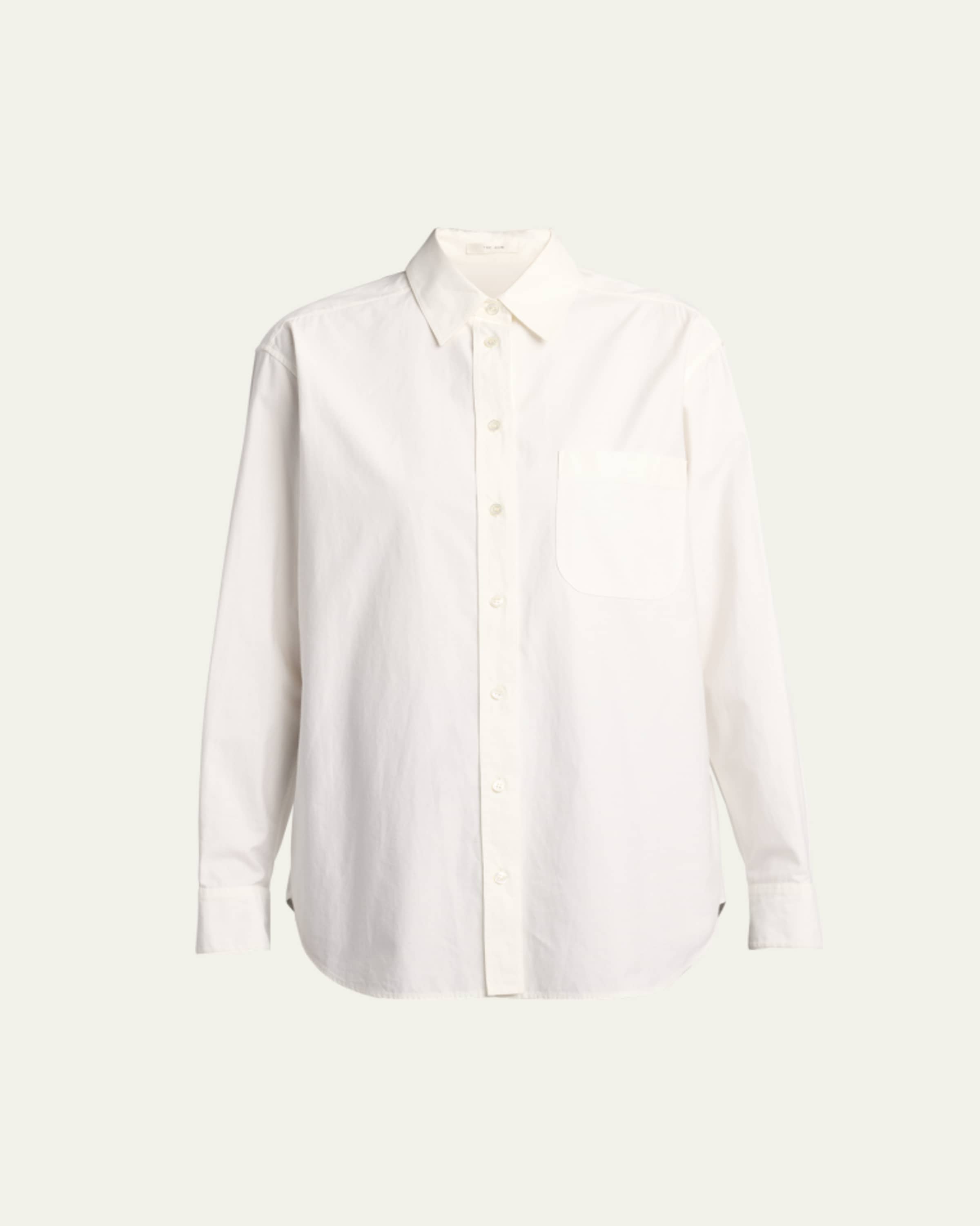 THE ROW Luka Cotton-Cashmere Button-Down Shirt - Bergdorf Goodman