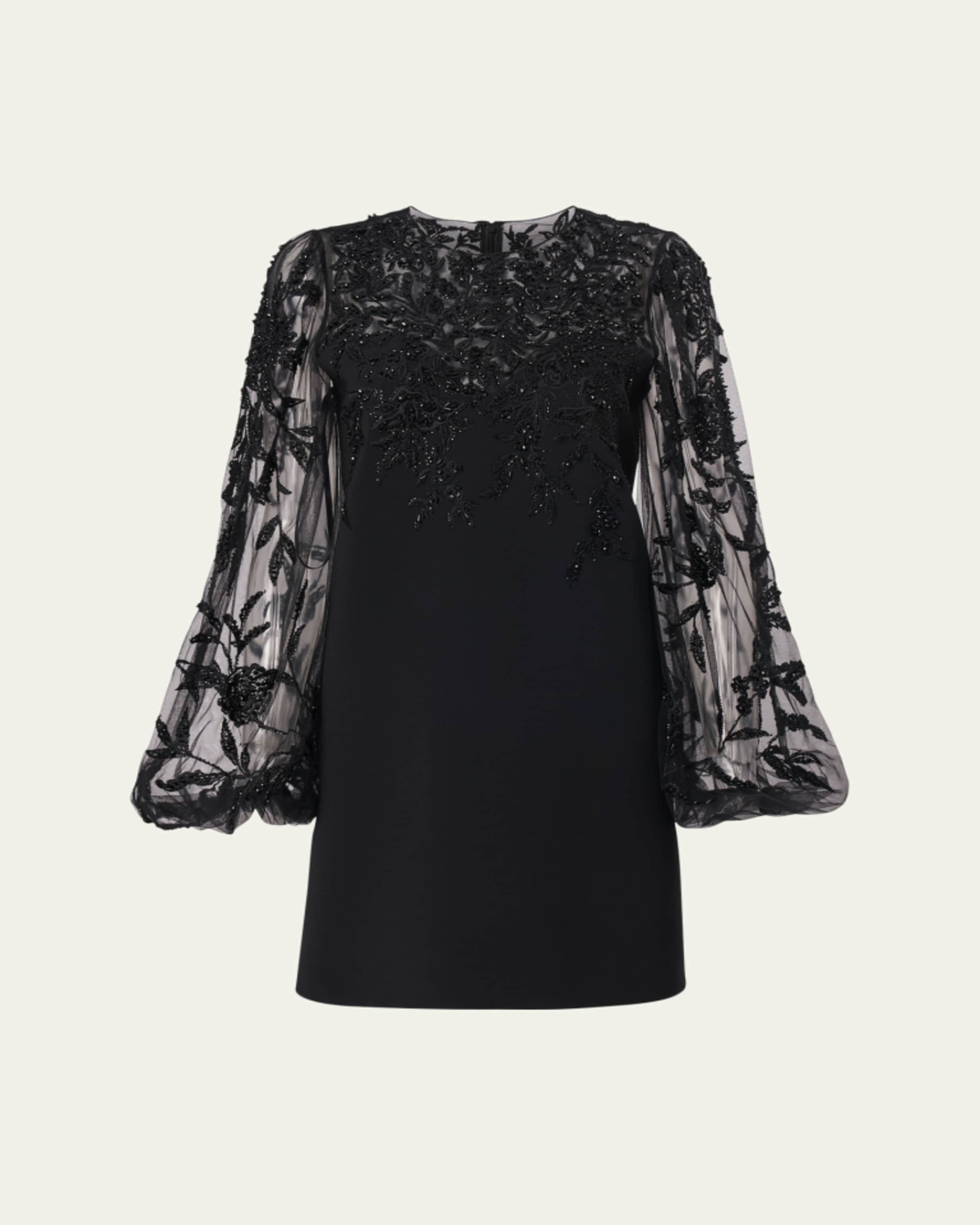 carolina herrera embroidered floral shift dress Carolina Herrera, Bow-detail embroidered shift dress, Women, Blue, US 00, Dresses, Materialmix
