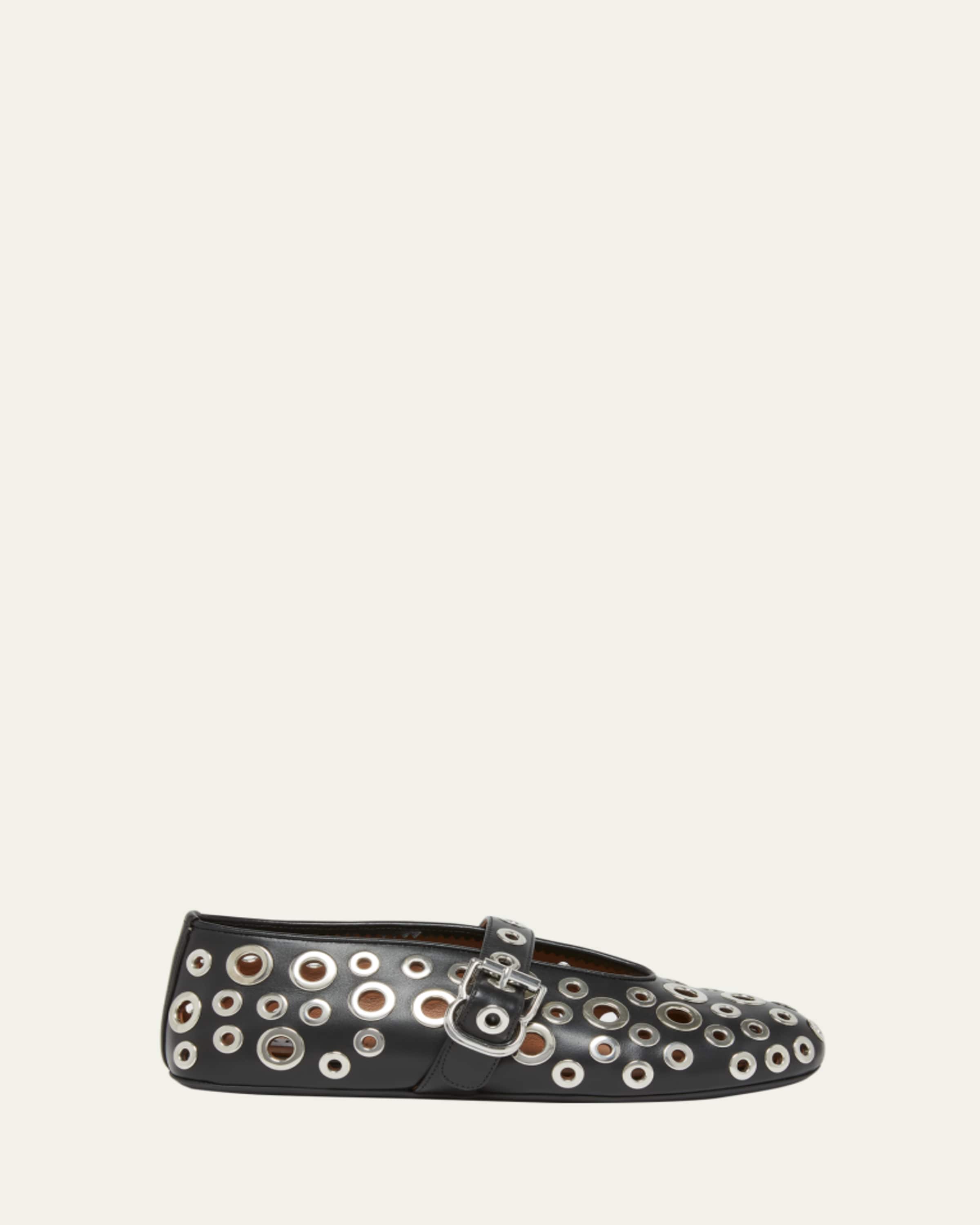 Jimmy Choo Bing Patent Crystal-Strap Ballerina Flats - Bergdorf