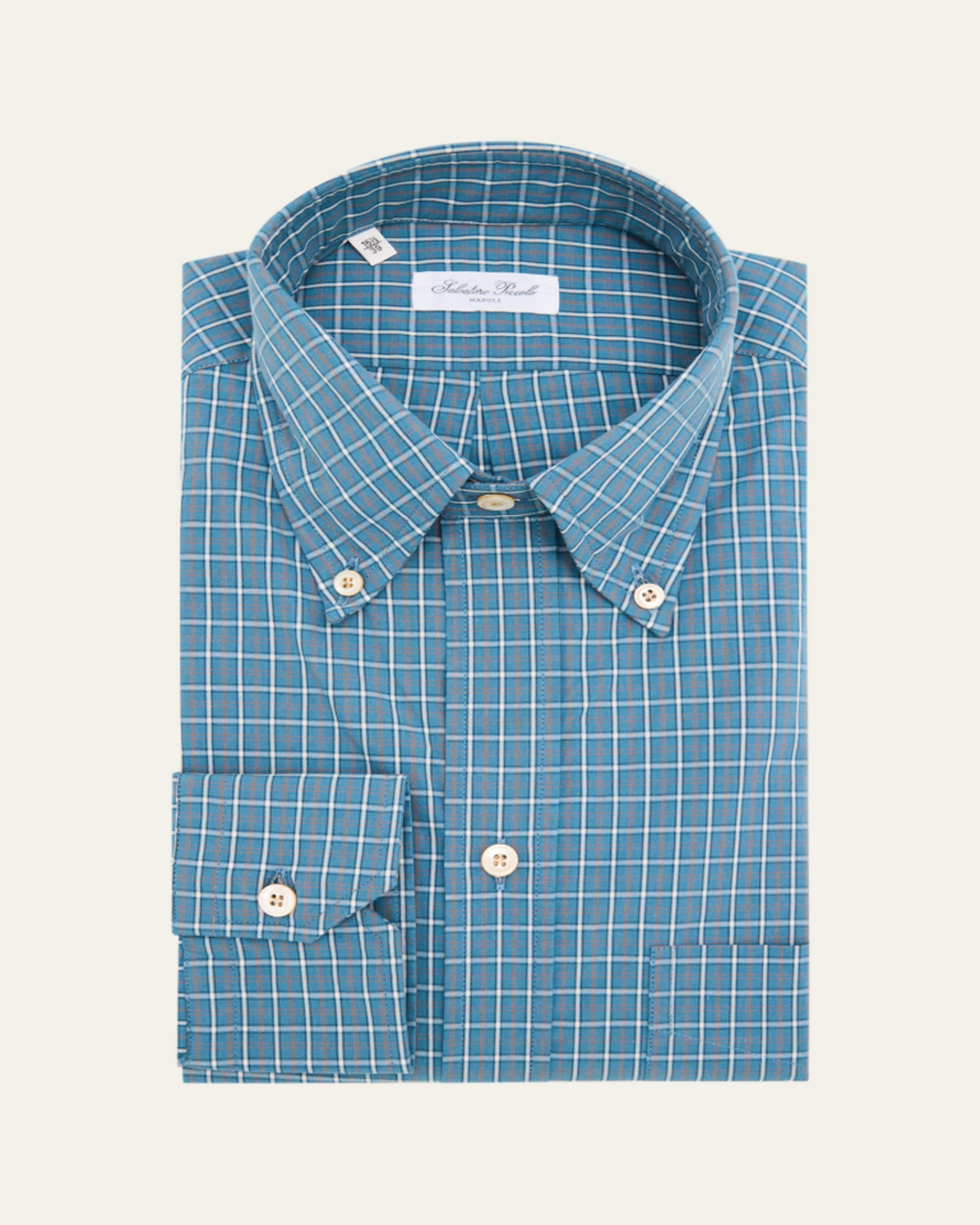 Salvatore Piccolo Men's Silk Diamond-Print Dress Shirt - Bergdorf