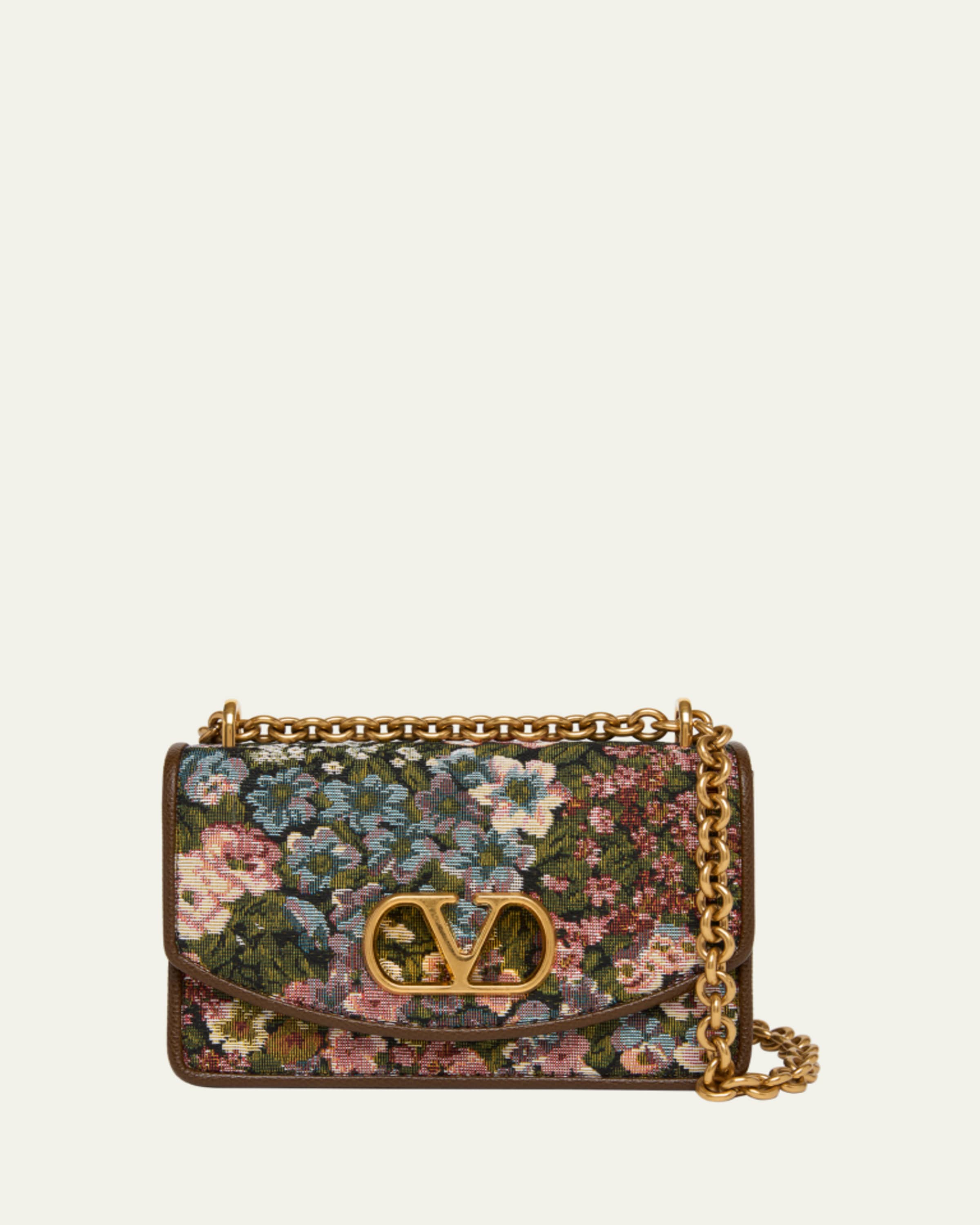 Valentino Garavani Beaded Floral-Embroidered Shoulder Strap