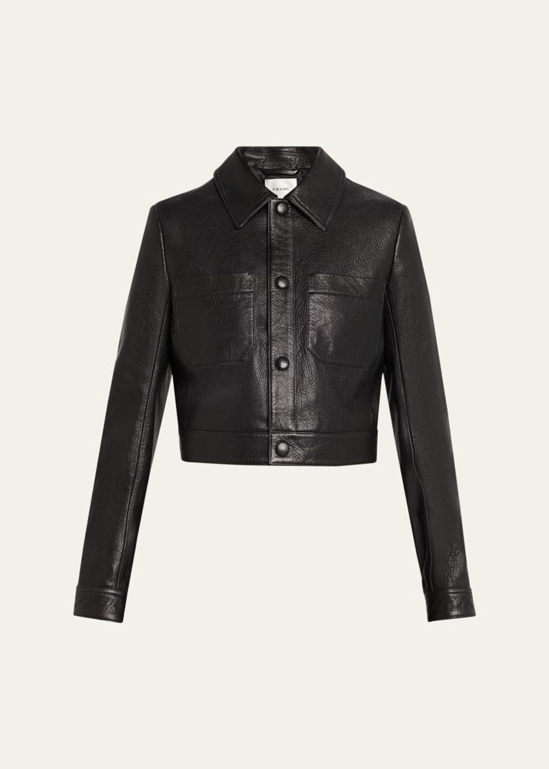 R13 Front-Snap Leather Jacket - Bergdorf Goodman