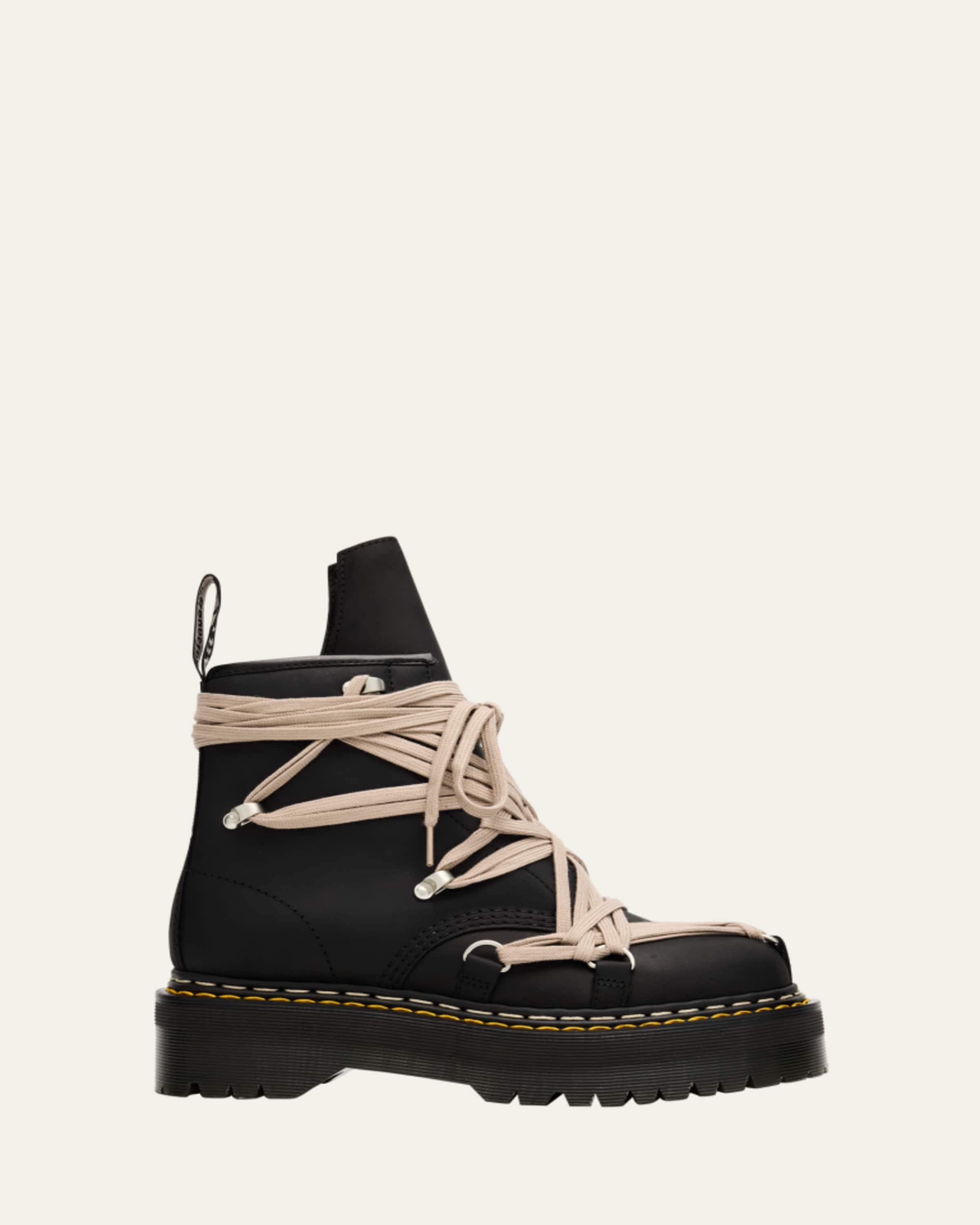 x Dr. Martens Quad Sole Steel Toe Leather Ankle Boots