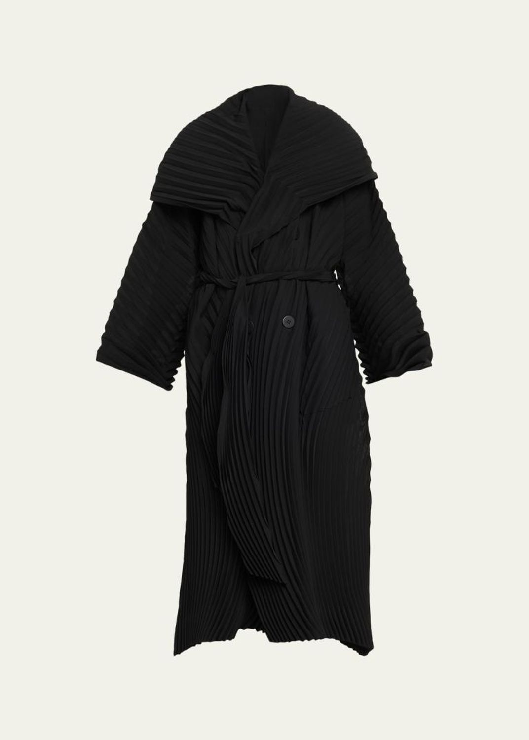 Issey Miyake Sleek Pleats Long-Sleeve Midi Dress - Bergdorf Goodman