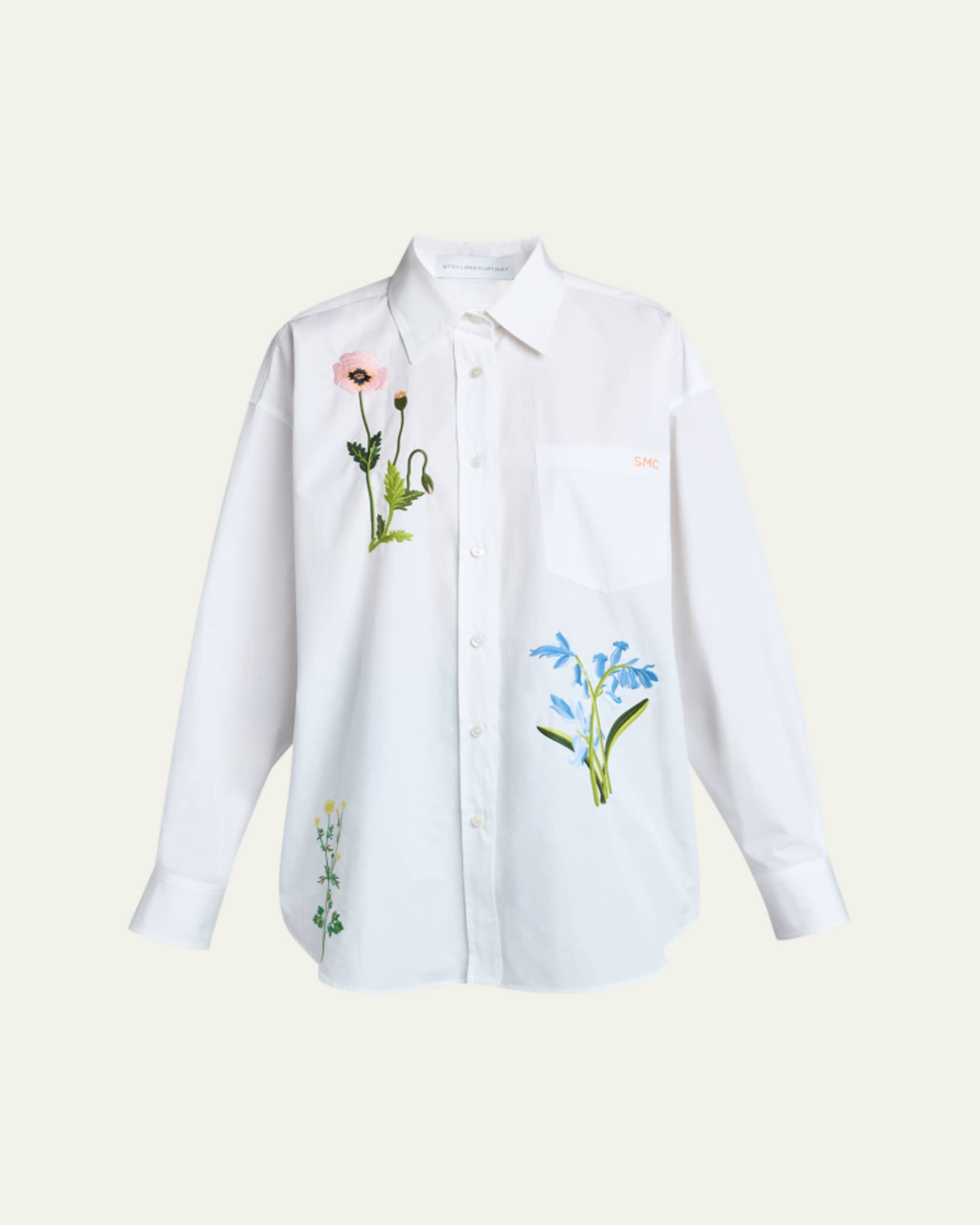 Stella McCartney Crystal Hotfix Denim Overshirt - Bergdorf Goodman