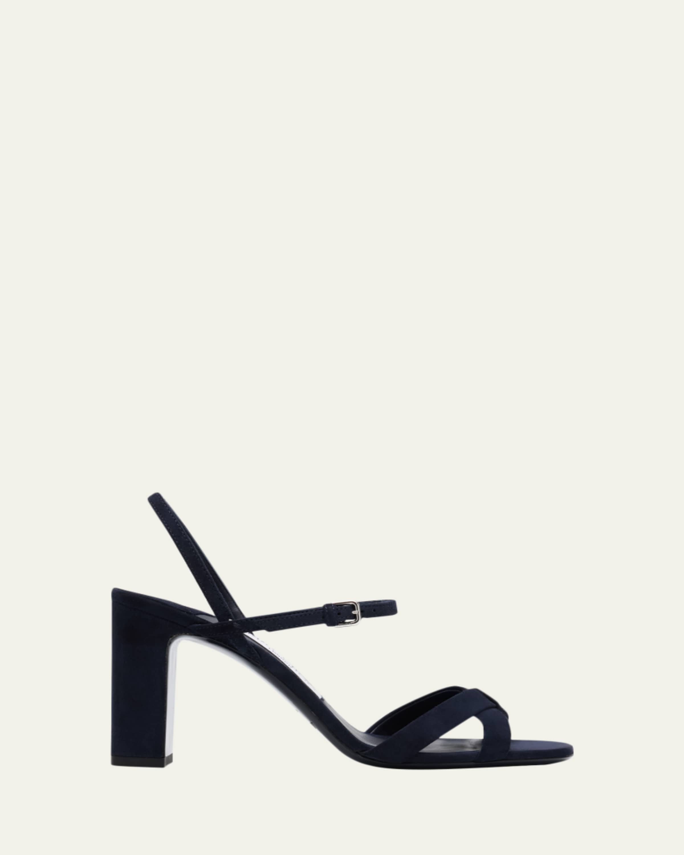 Jimmy Choo 85mm Elsy Leather Block-Heel Sandals - Bergdorf Goodman