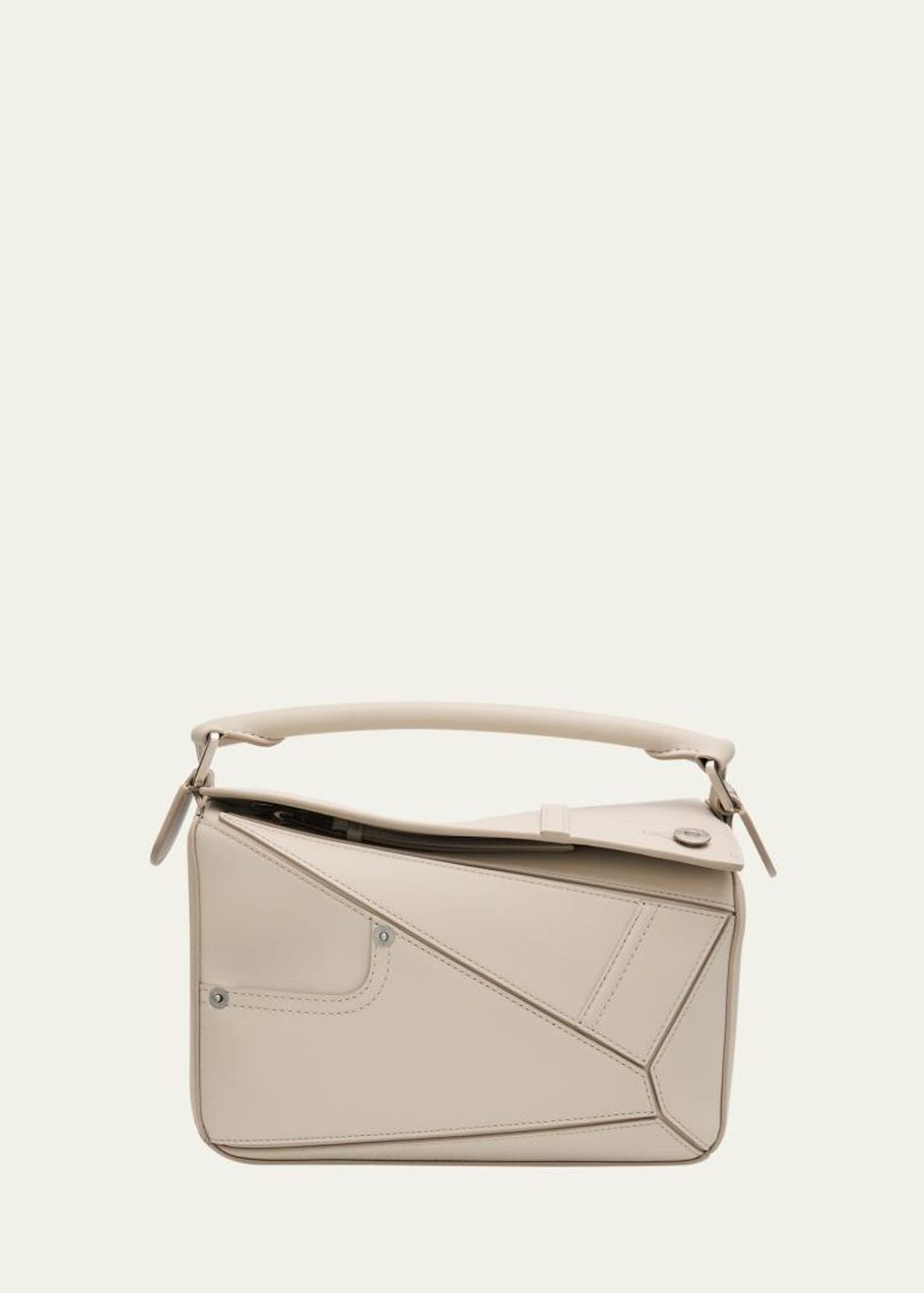 LOEWE Puzzle Bag グレージュ　スモール LOEWE Puzzle Edge Small Top-Handle Bag in Grained Leather